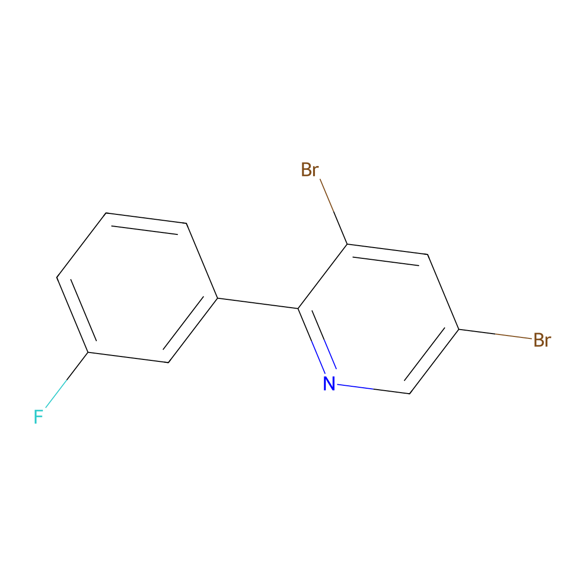 3,5-Dibromo-6-(3-fluorophenyl)pyridine molecular structure, CAS 1399482-07-5
