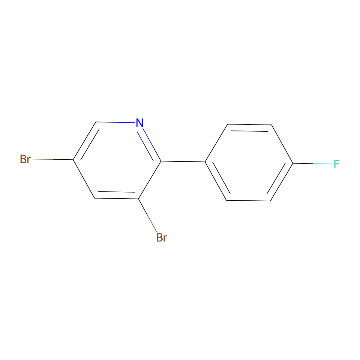 3,5-Dibromo-6-(4-fluorophenyl)pyridine molecular structure, CAS 1399482-11-1