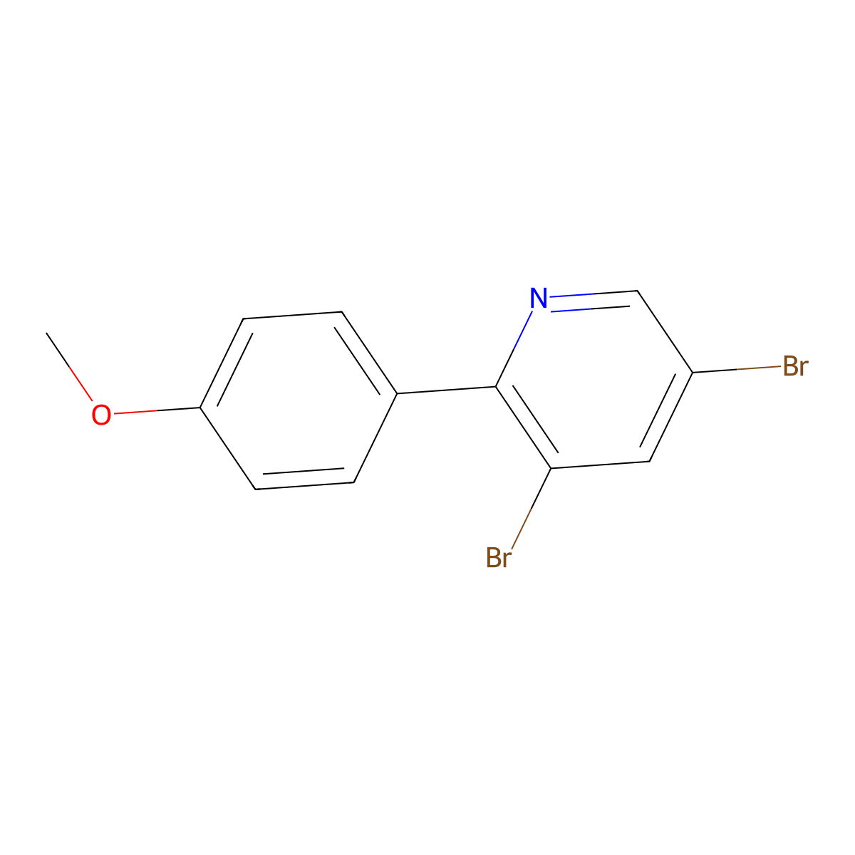 3,5-Dibromo-6-(4-methoxyphenyl)pyridine molecular structure, CAS 1399482-14-4