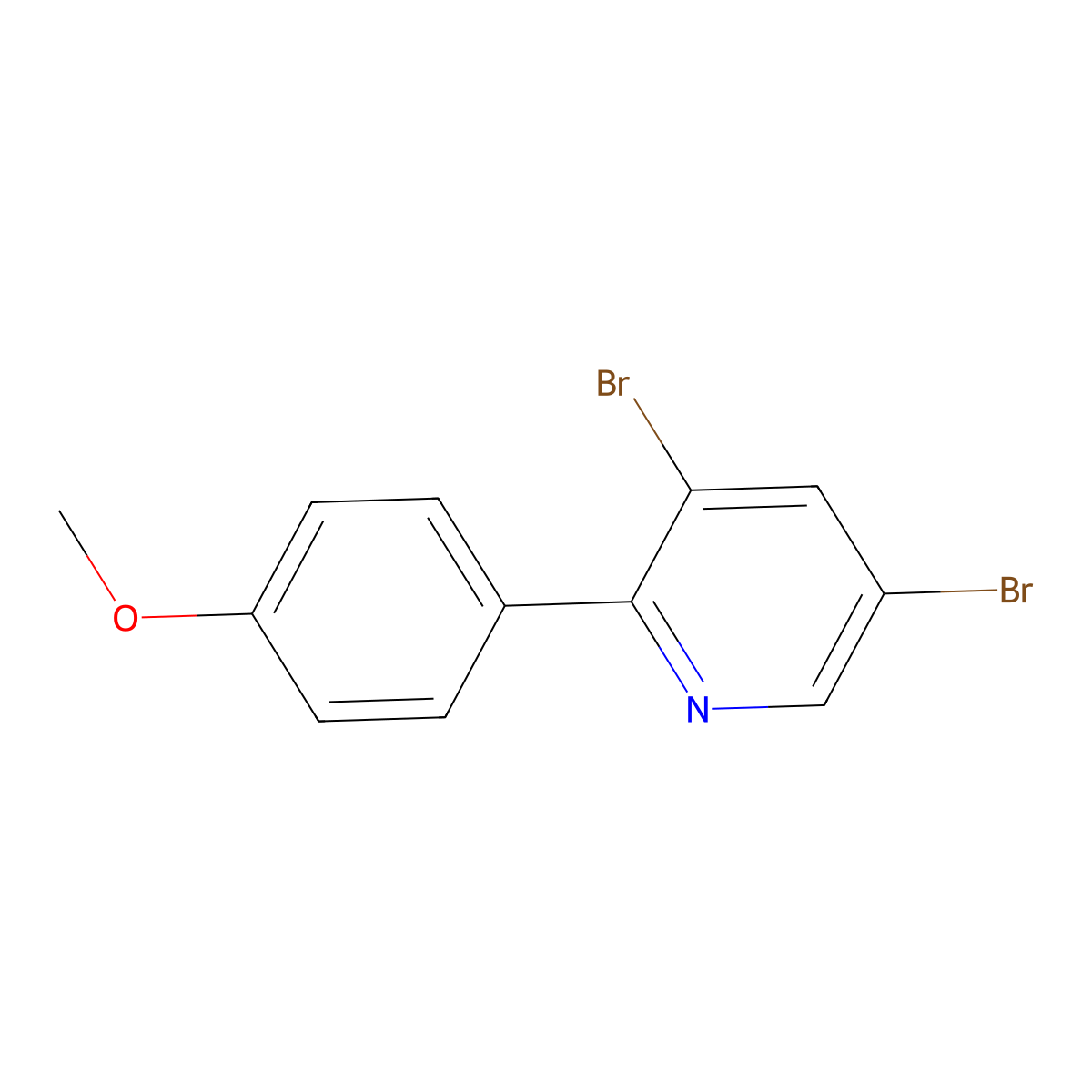 3,5-Dibromo-6-(4-methoxyphenyl)pyridine molecular structure, CAS 1399482-14-4