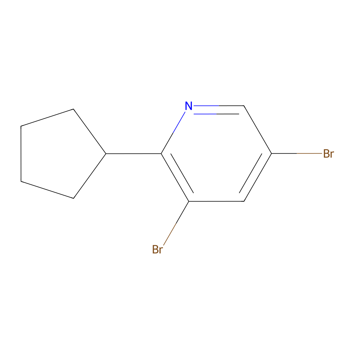 3,5-Dibromo-6-(cyclopentyl)pyridine molecular structure, CAS 1399482-20-2
