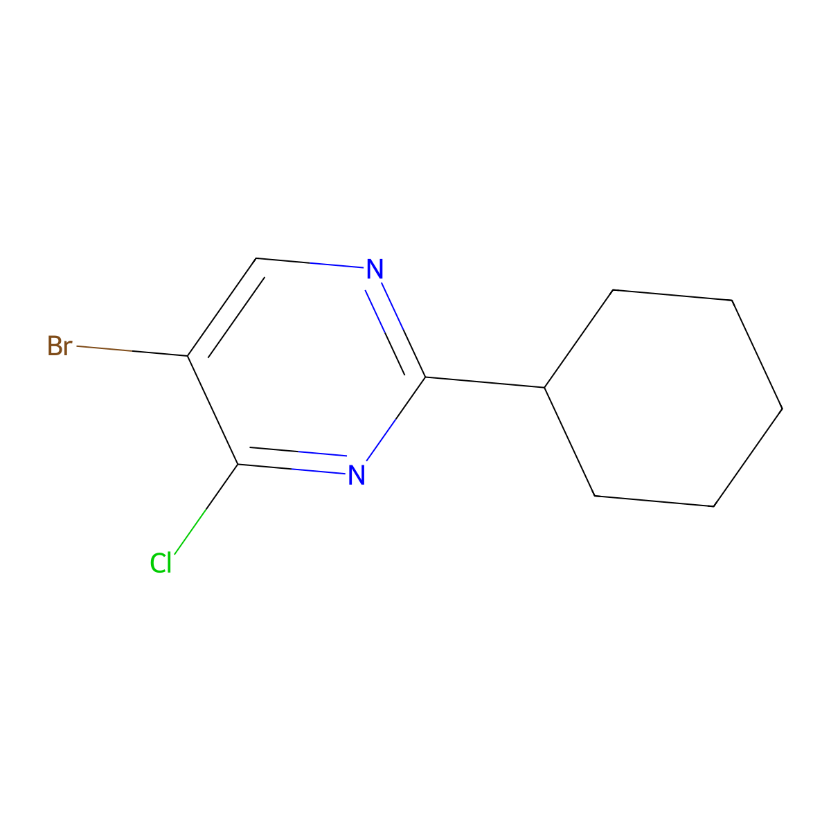 4-Chloro-5-bromo-2-(cyclohexyl)pyrimidine molecular structure, CAS 1399482-33-7