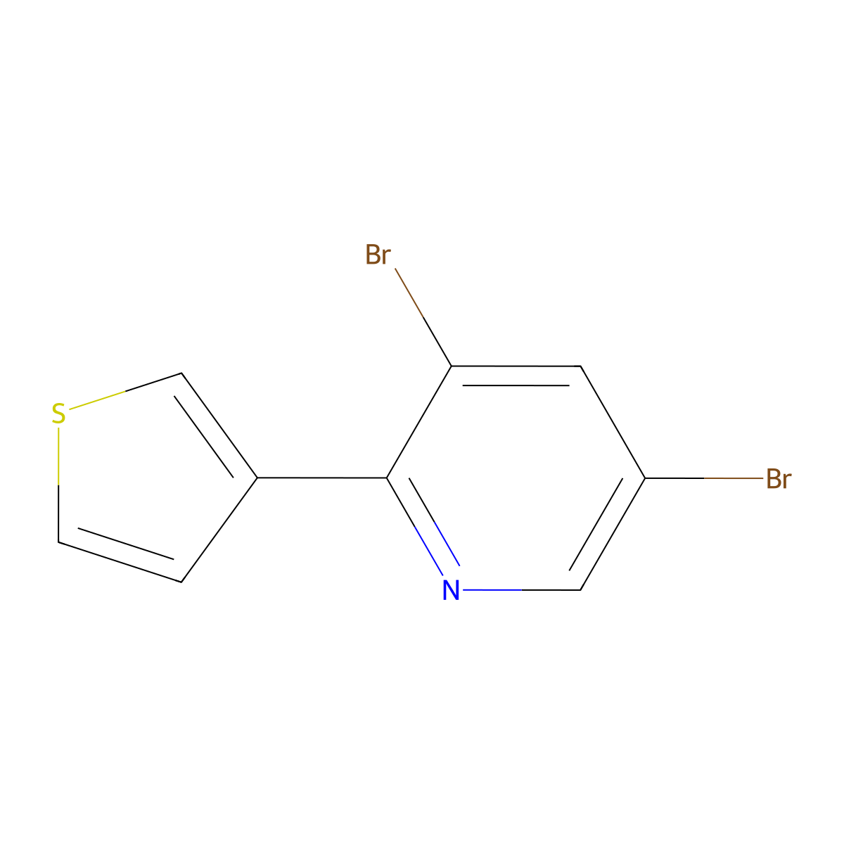 3,5-Dibromo-2-(3-thienyl)pyridine molecular structure, CAS 1399482-38-2