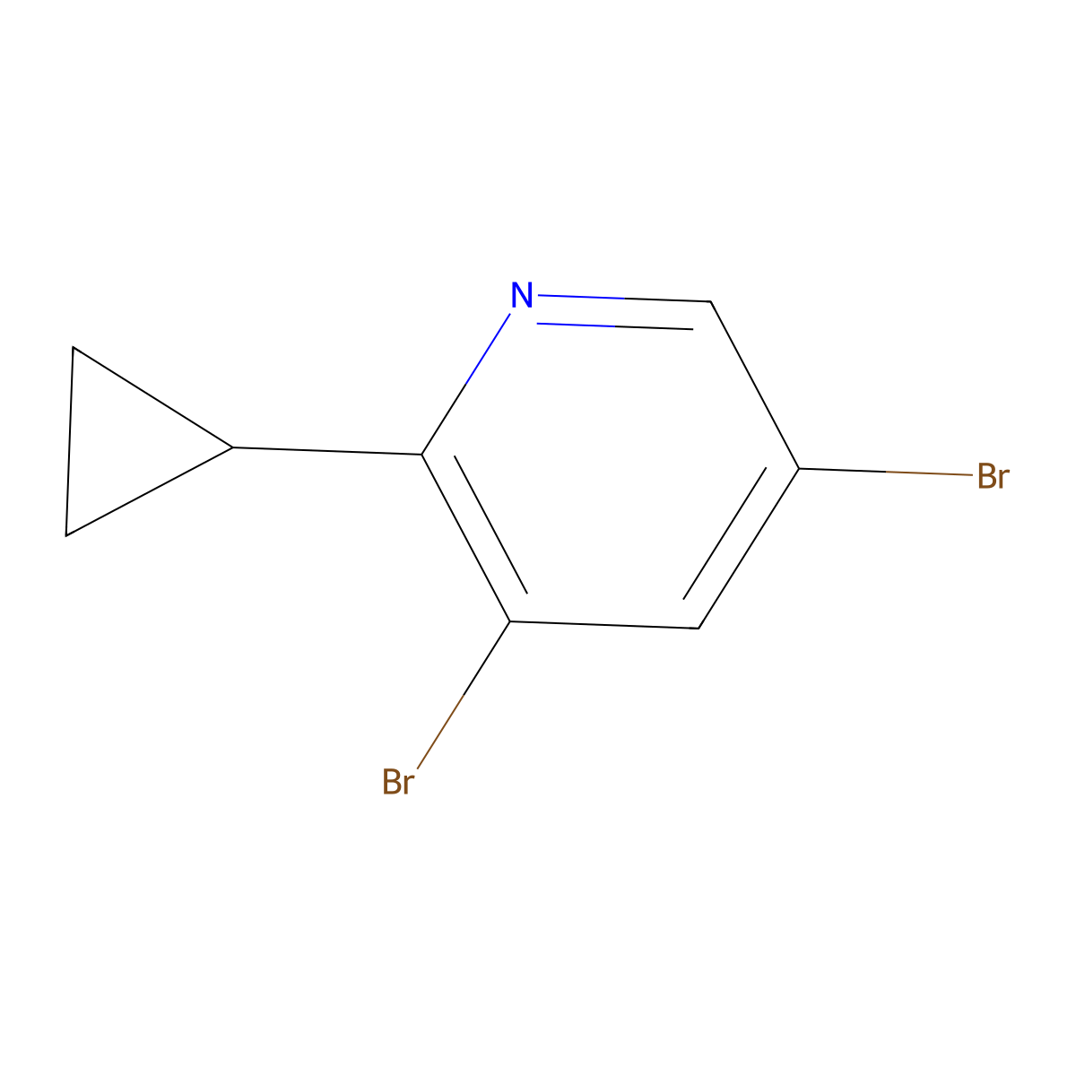 3,5-Dibromo-6-(cyclopropyl)pyridine molecular structure, CAS 1399482-41-7