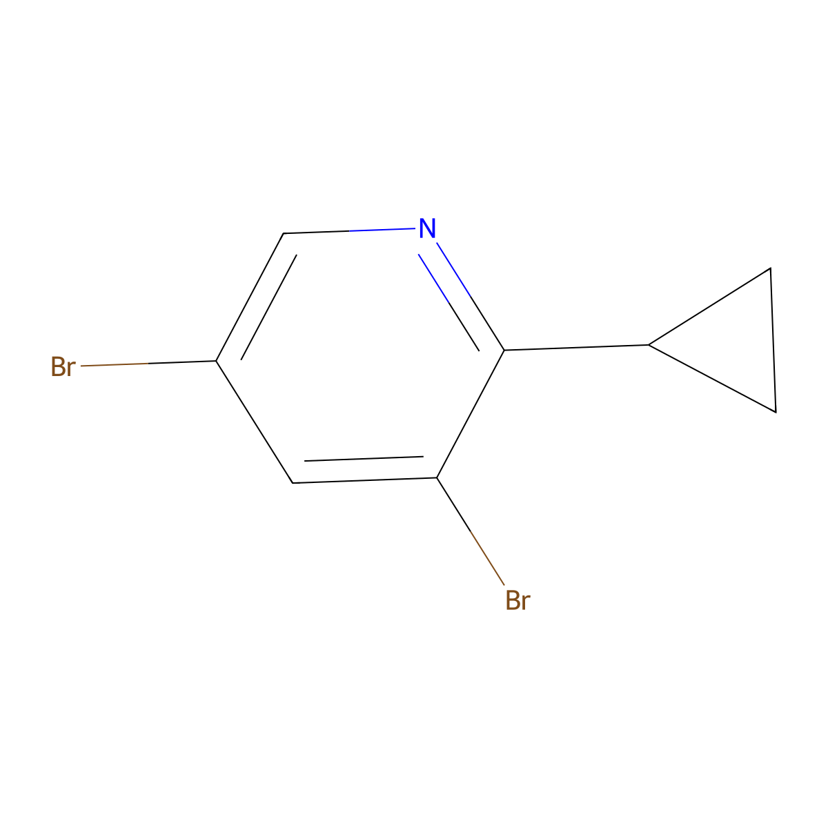 3,5-Dibromo-6-(cyclopropyl)pyridine molecular structure, CAS 1399482-41-7