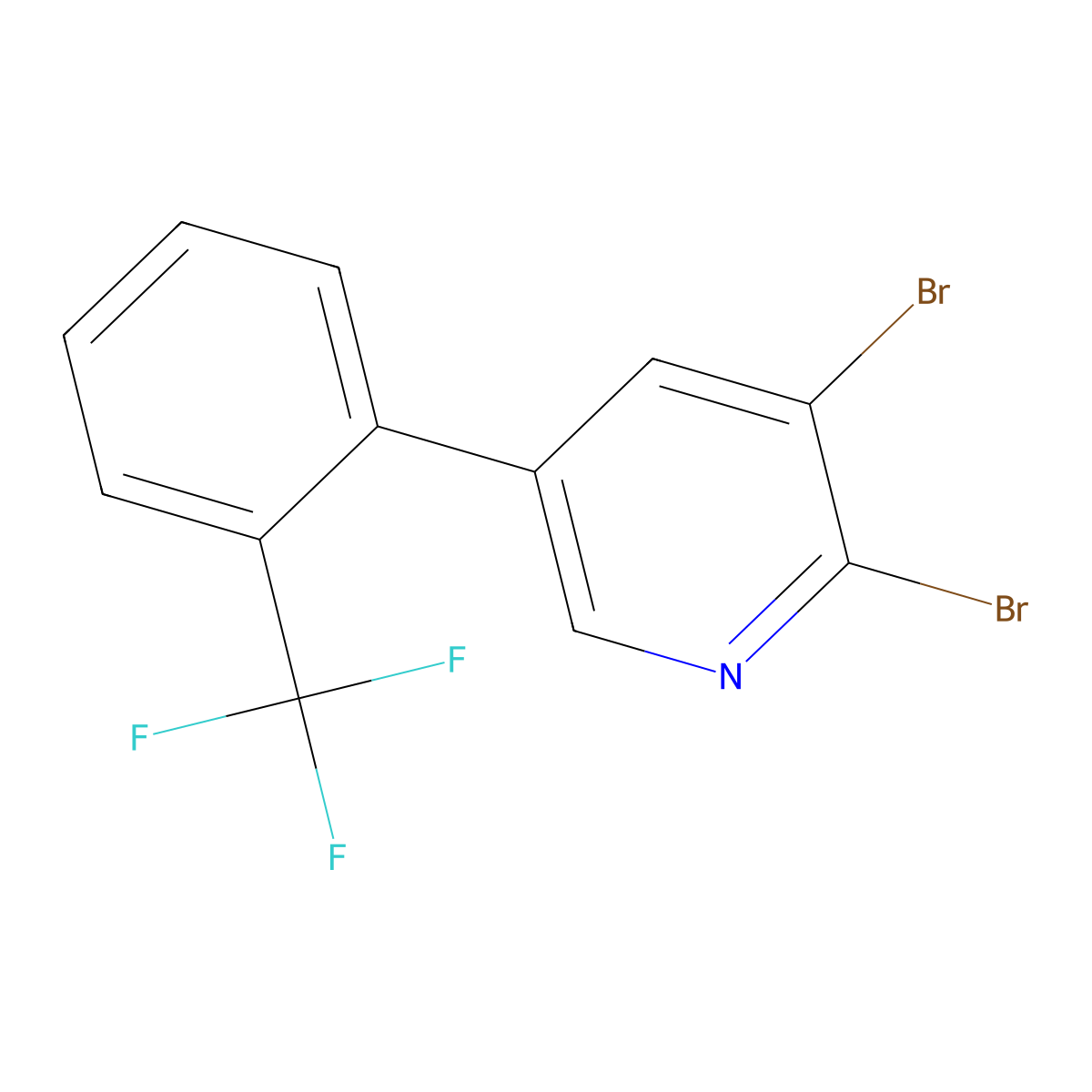 2,3-Dibromo-5-(2-trifluoromethylphenyl)pyridine molecular structure, CAS 1399482-44-0