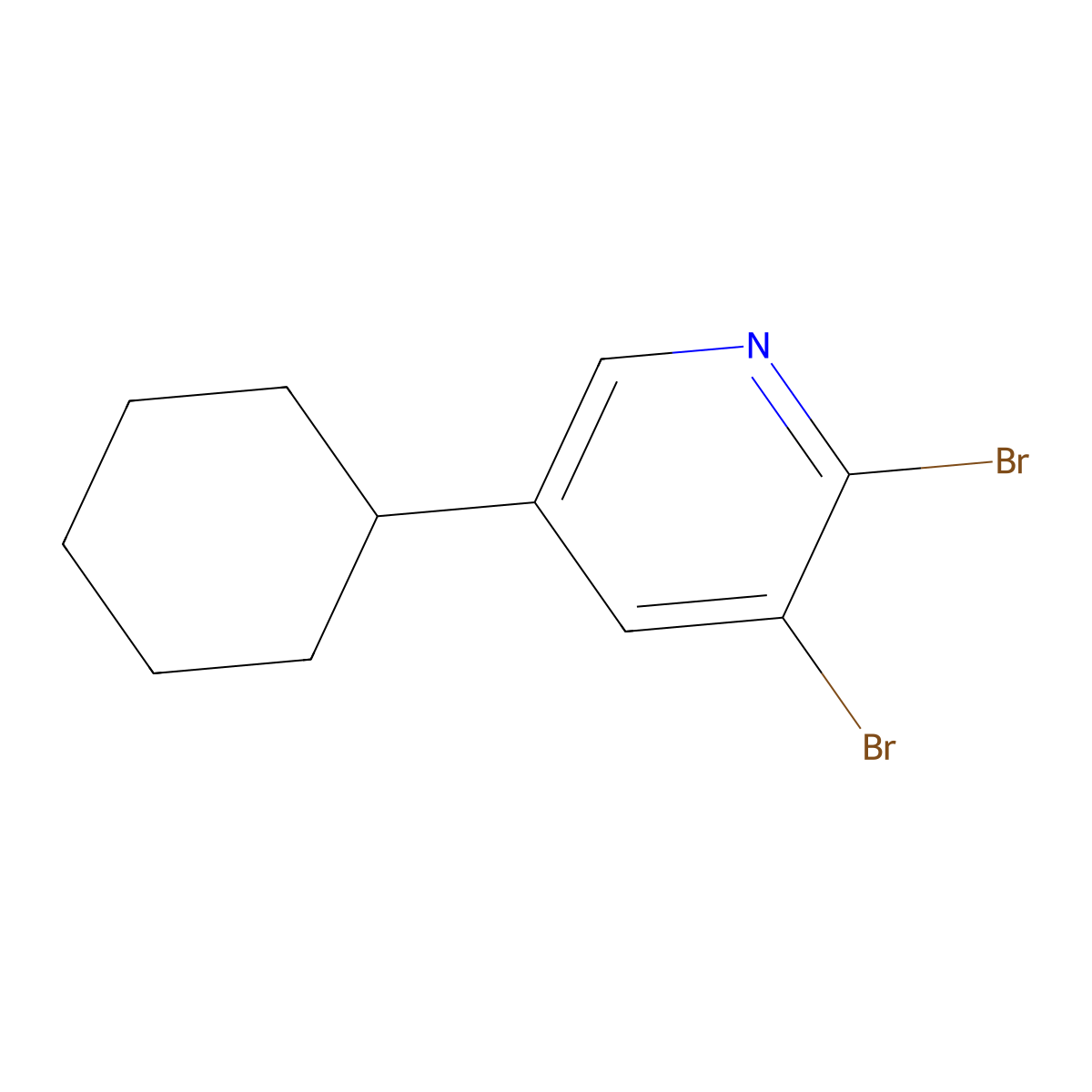 2,3-Dibromo-5-cyclohexylpyridine molecular structure, CAS 1399482-50-8