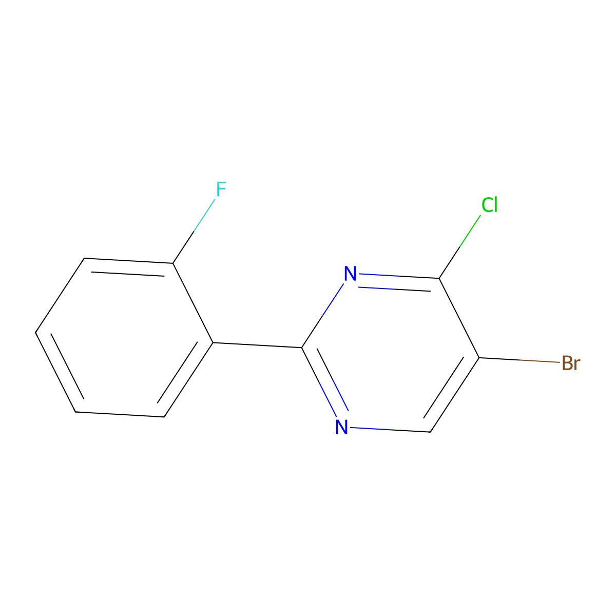 4-Chloro-5-bromo-2-(2-fluorophenyl)pyrimidine molecular structure, CAS 1399482-54-2