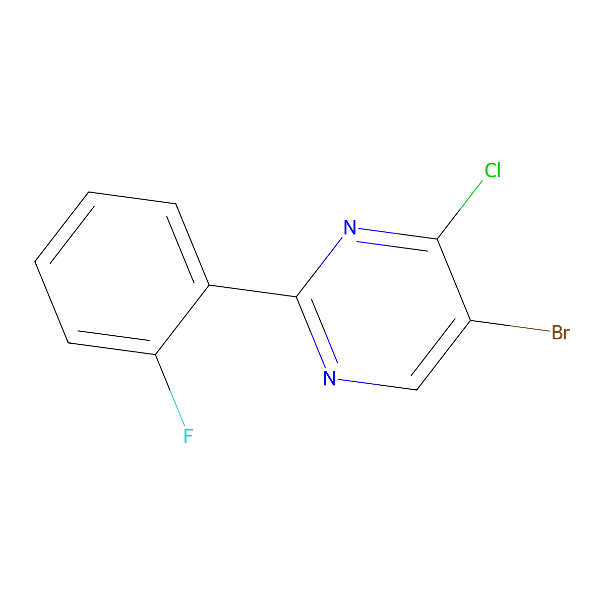 4-Chloro-5-bromo-2-(2-fluorophenyl)pyrimidine molecular structure, CAS 1399482-54-2
