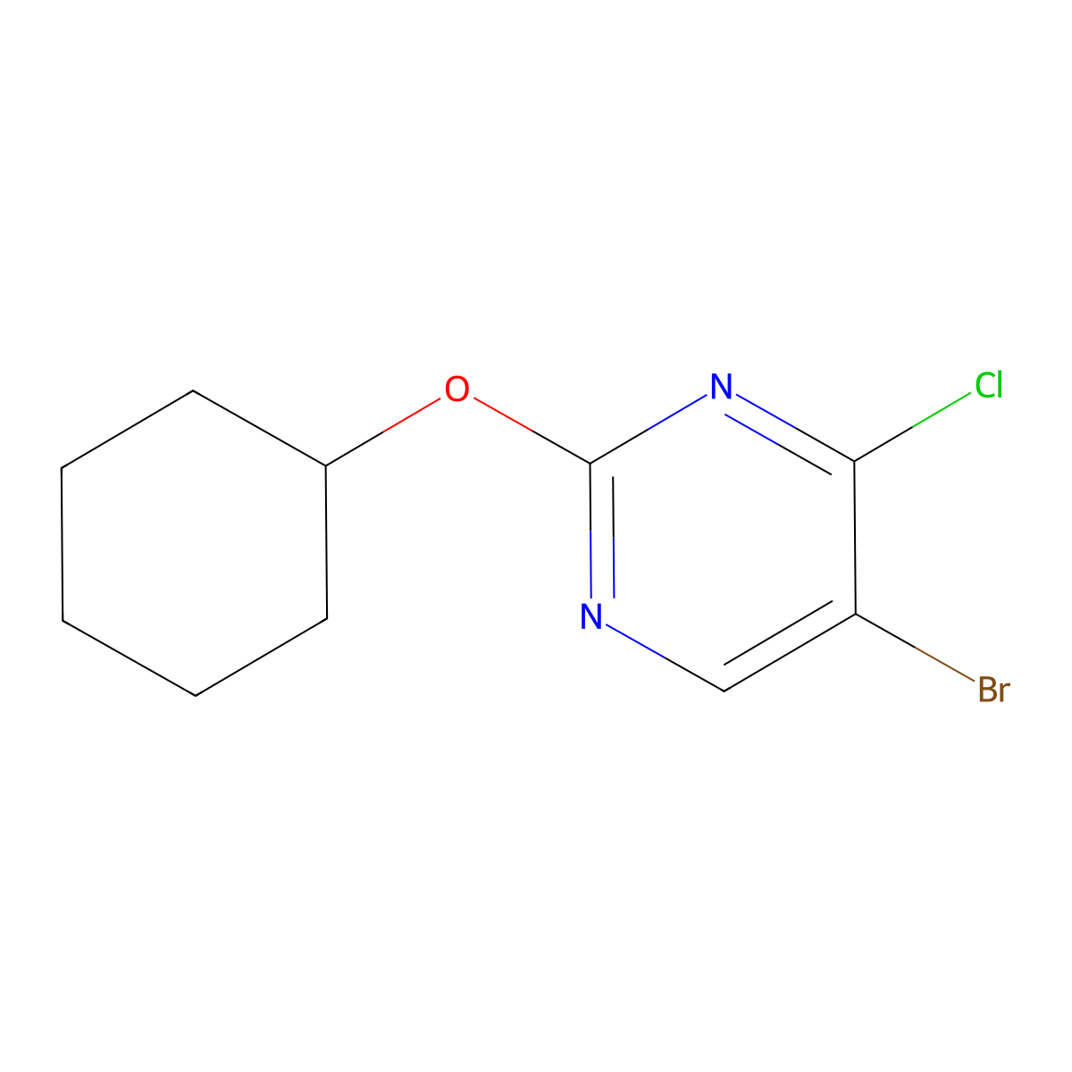 4-Chloro-5-bromo-2-(cyclohexyloxy)pyrimidine molecular structure, CAS 1399482-56-4