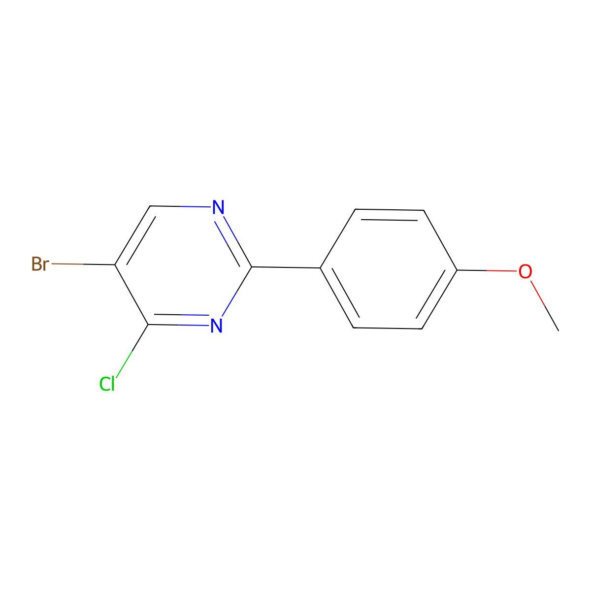 4-Chloro-5-bromo-2-(4-methoxyphenyl)pyrimidine molecular structure, CAS 1399482-69-9