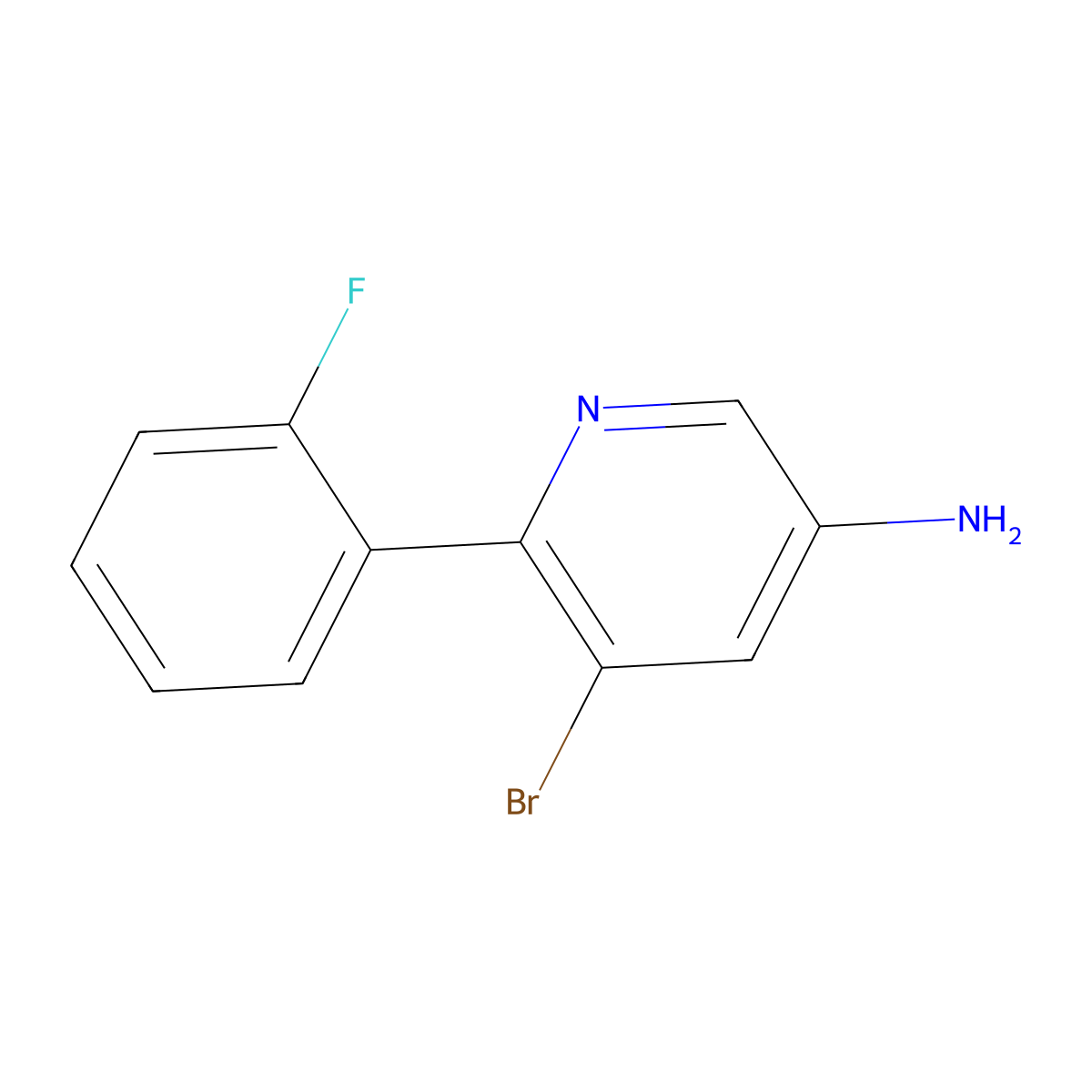 3-Amino-5-bromo-6-(2-fluorophenyl)pyridine molecular structure, CAS 1399482-71-3