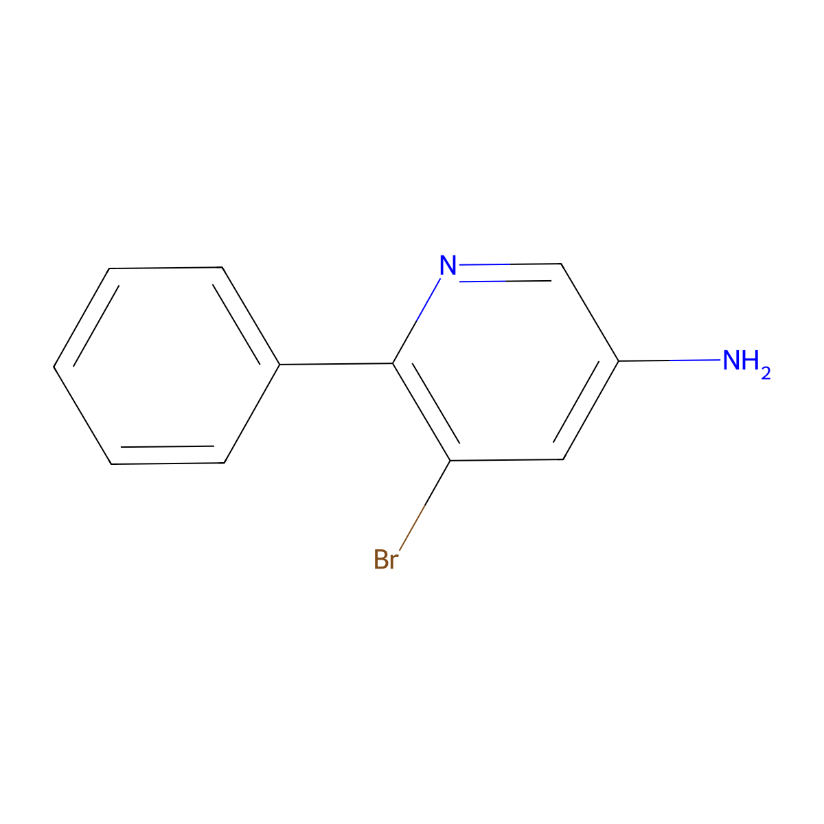 3-Amino-5-bromo-6-phenylpyridine molecular structure, CAS 1399482-74-6