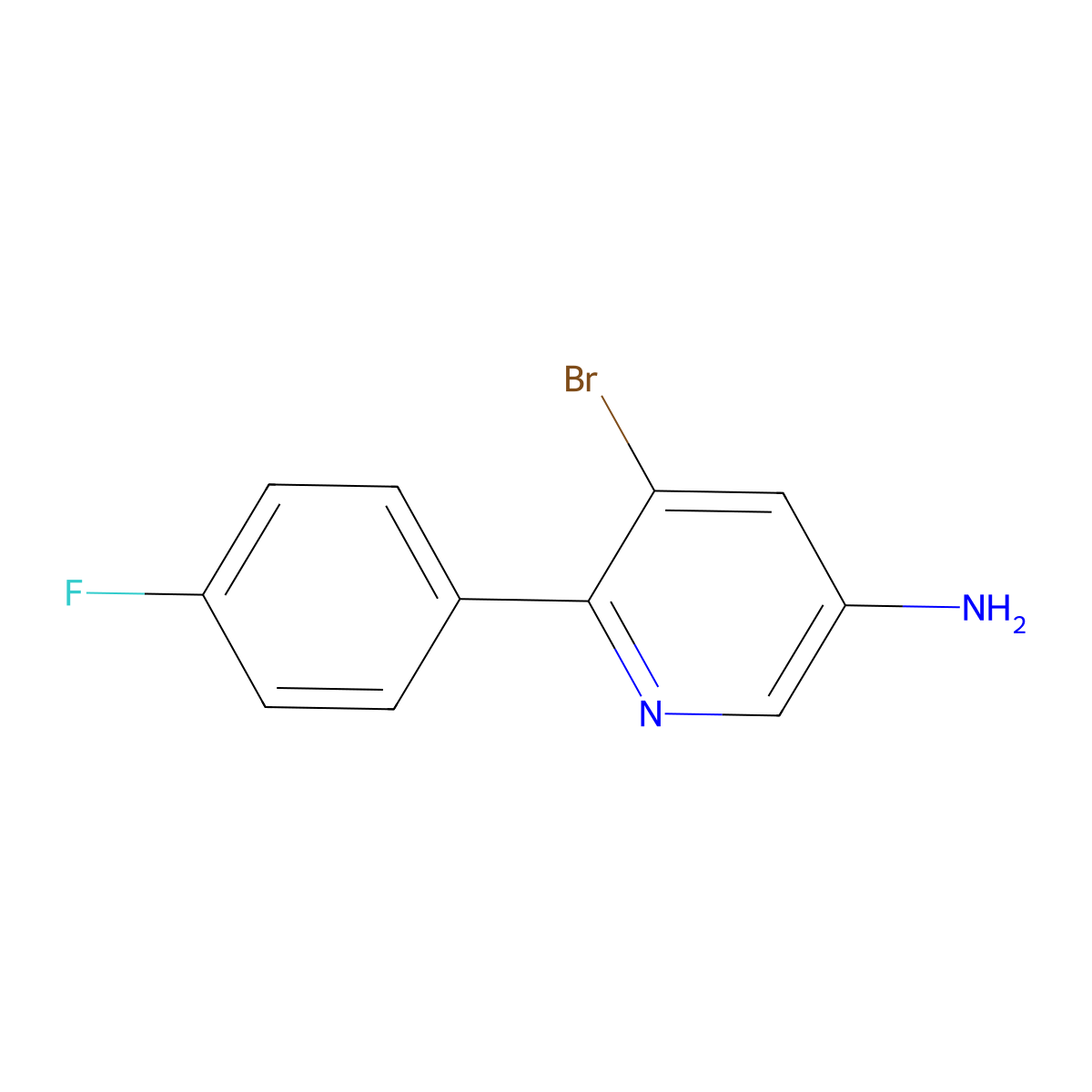 3-Amino-5-bromo-6-(4-fluorophenyl)pyridine molecular structure, CAS 1399482-76-8