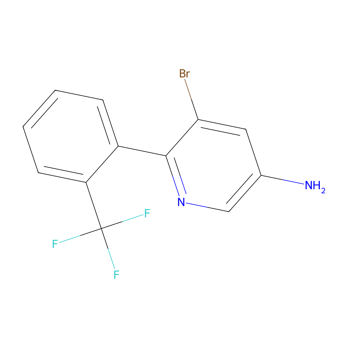 3-Amino-5-bromo-6-(2-trifluoromethylphenyl)pyridine molecular structure, CAS 1399482-78-0