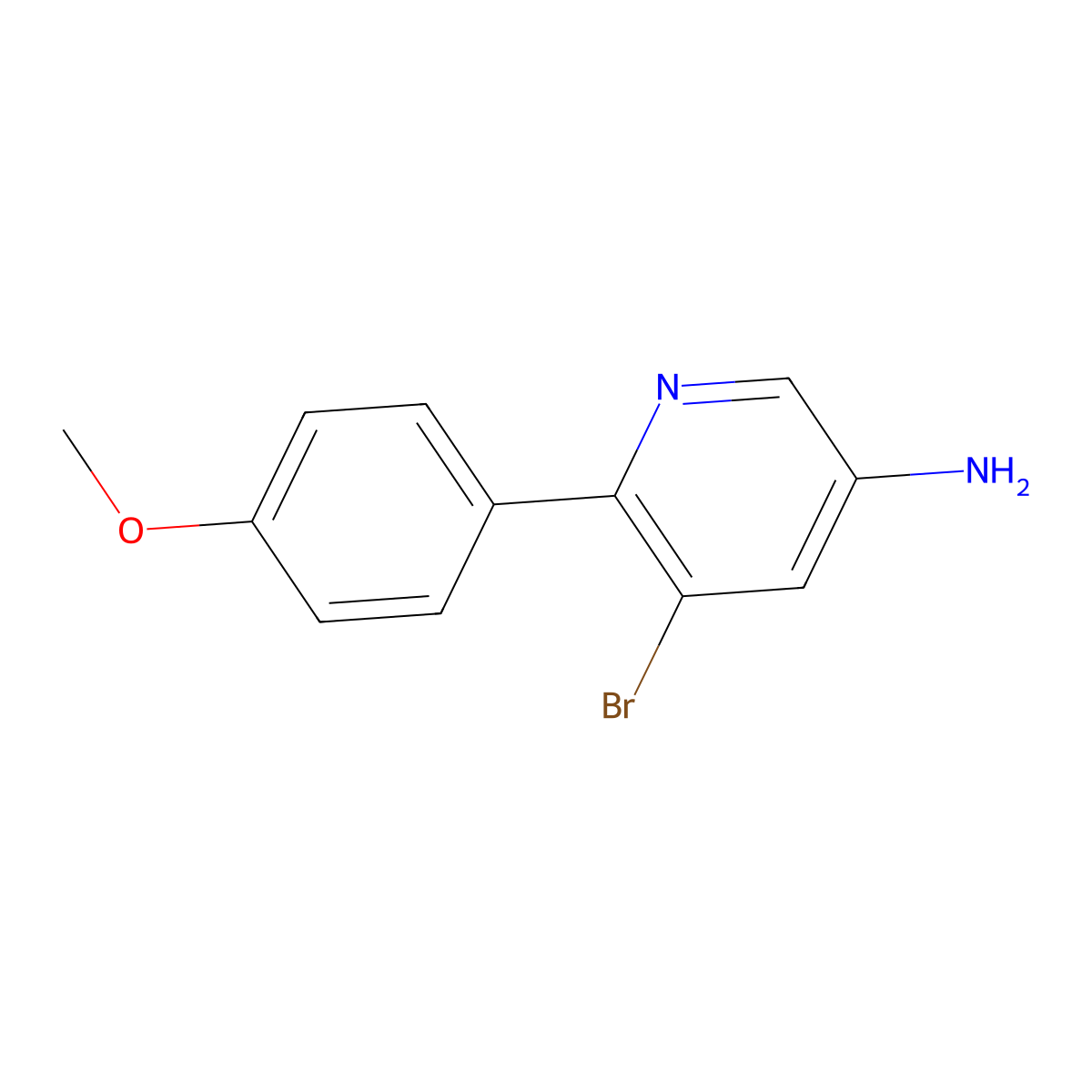 3-Amino-5-bromo-6-(4-methoxyphenyl)pyridine molecular structure, CAS 1399482-81-5