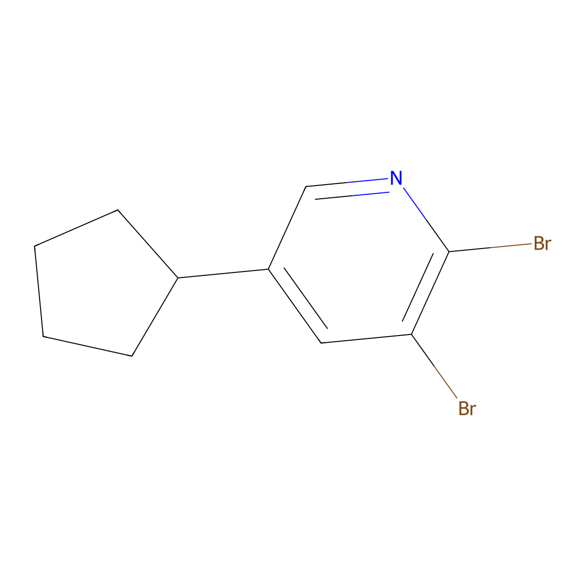 2,3-Dibromo-5-cyclopentylpyridine molecular structure, CAS 1399482-82-6