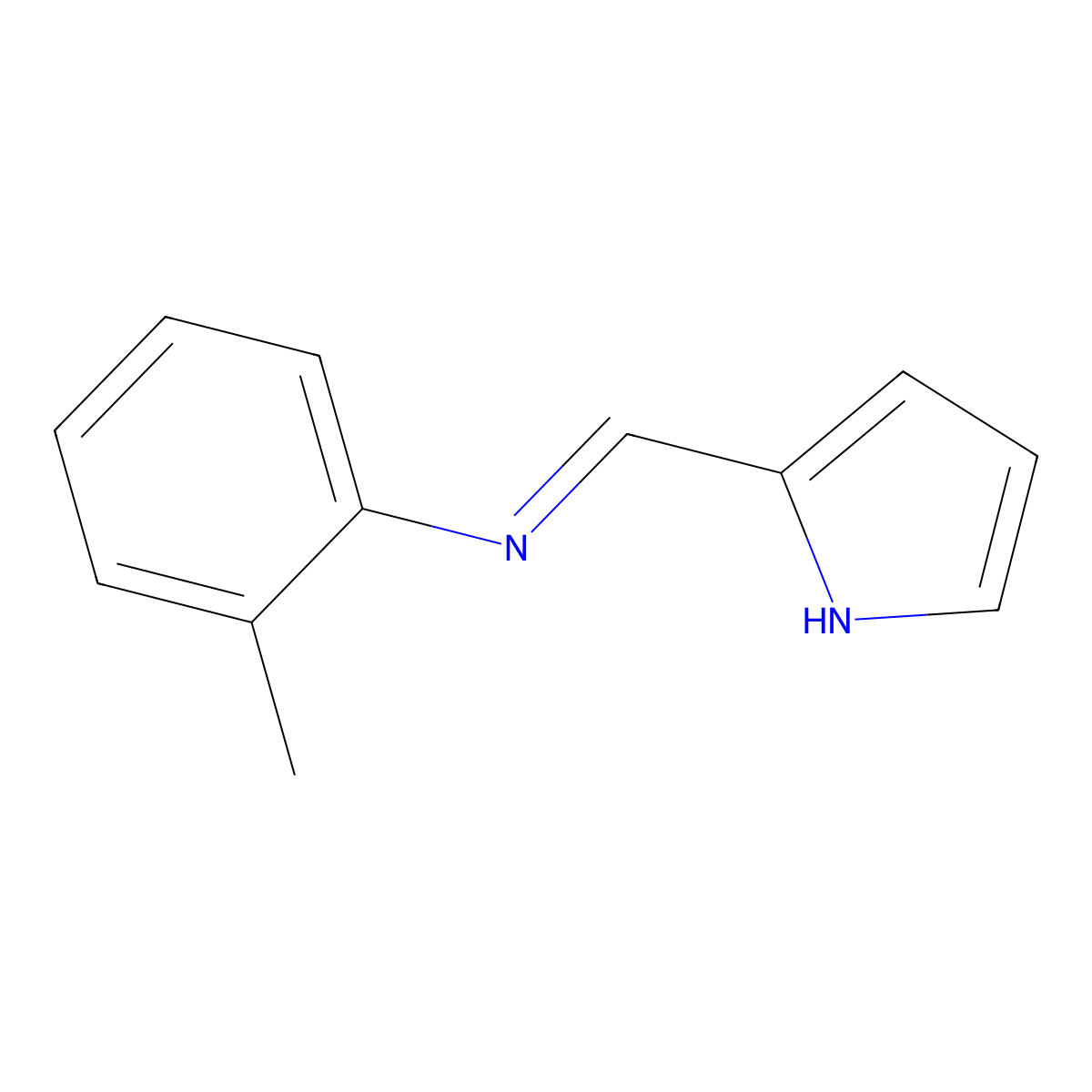 Benzenamine, 2-methyl-N-(1H-pyrrol-2-ylmethylene)- molecular structure, CAS 139954-09-9