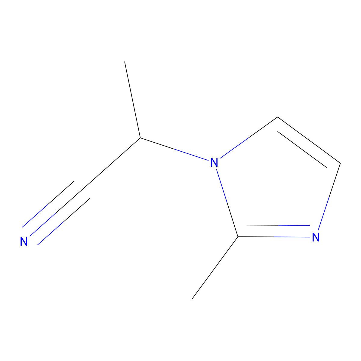 2-(2-methyl-1H-imidazol-1-yl)propanenitrile molecular structure, CAS 139958-54-6