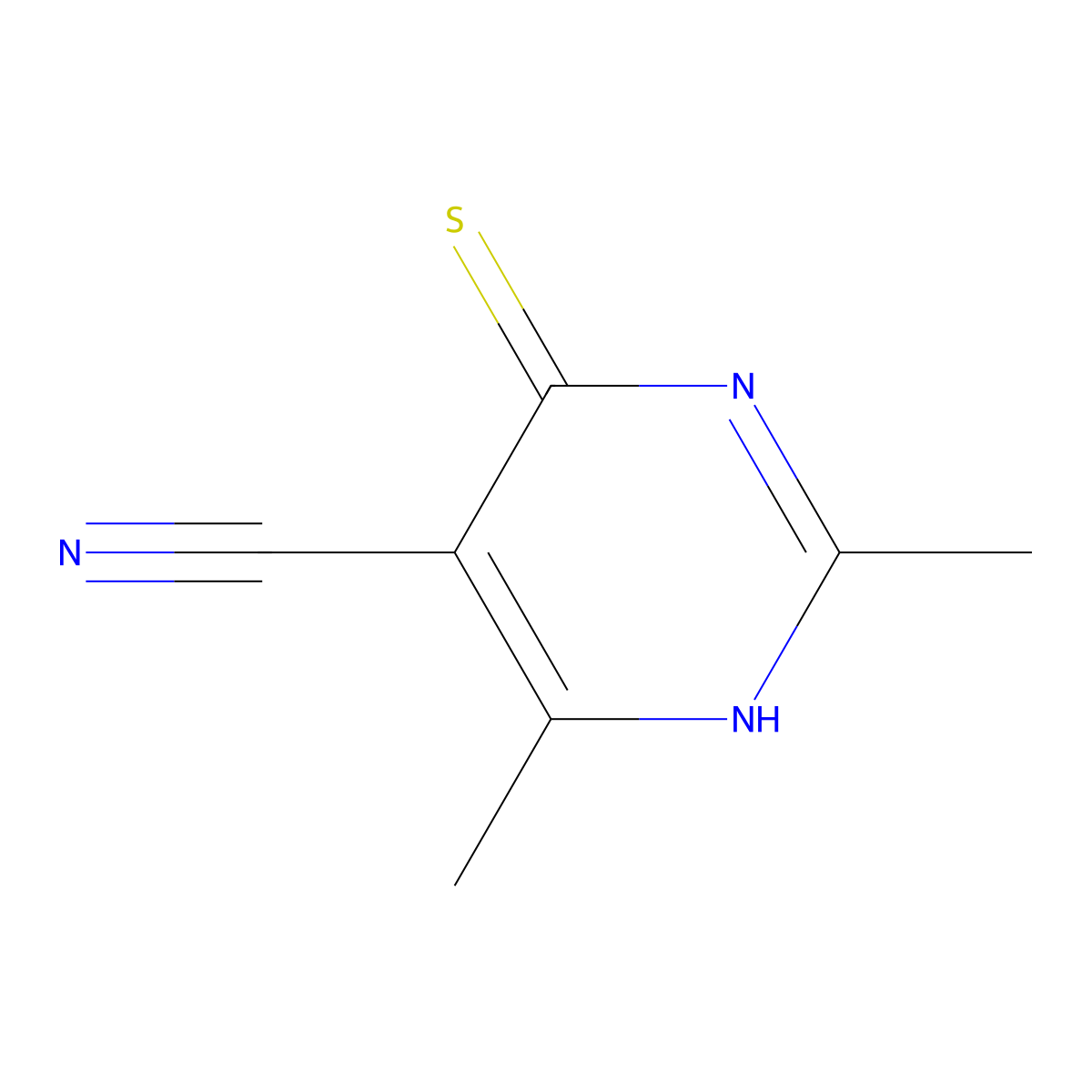 4-Mercapto-2,6-dimethylpyrimidine-5-carbonitrile molecular structure, CAS 13996-06-0