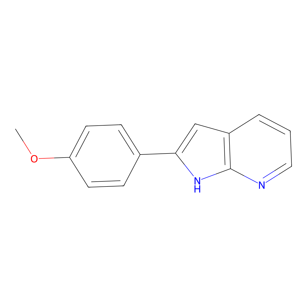 2-(4-methoxyphenyl)-1H-pyrrolo[2,3-b]pyridine molecular structure, CAS 139962-68-8