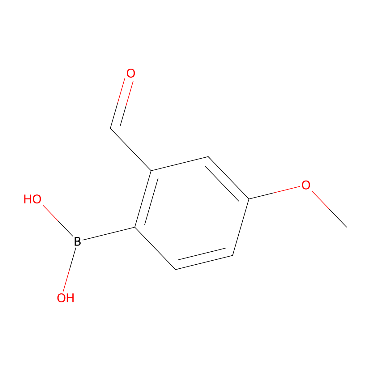 2-Formyl-4-methoxybenzeneboronic acid molecular structure, CAS 139962-95-1