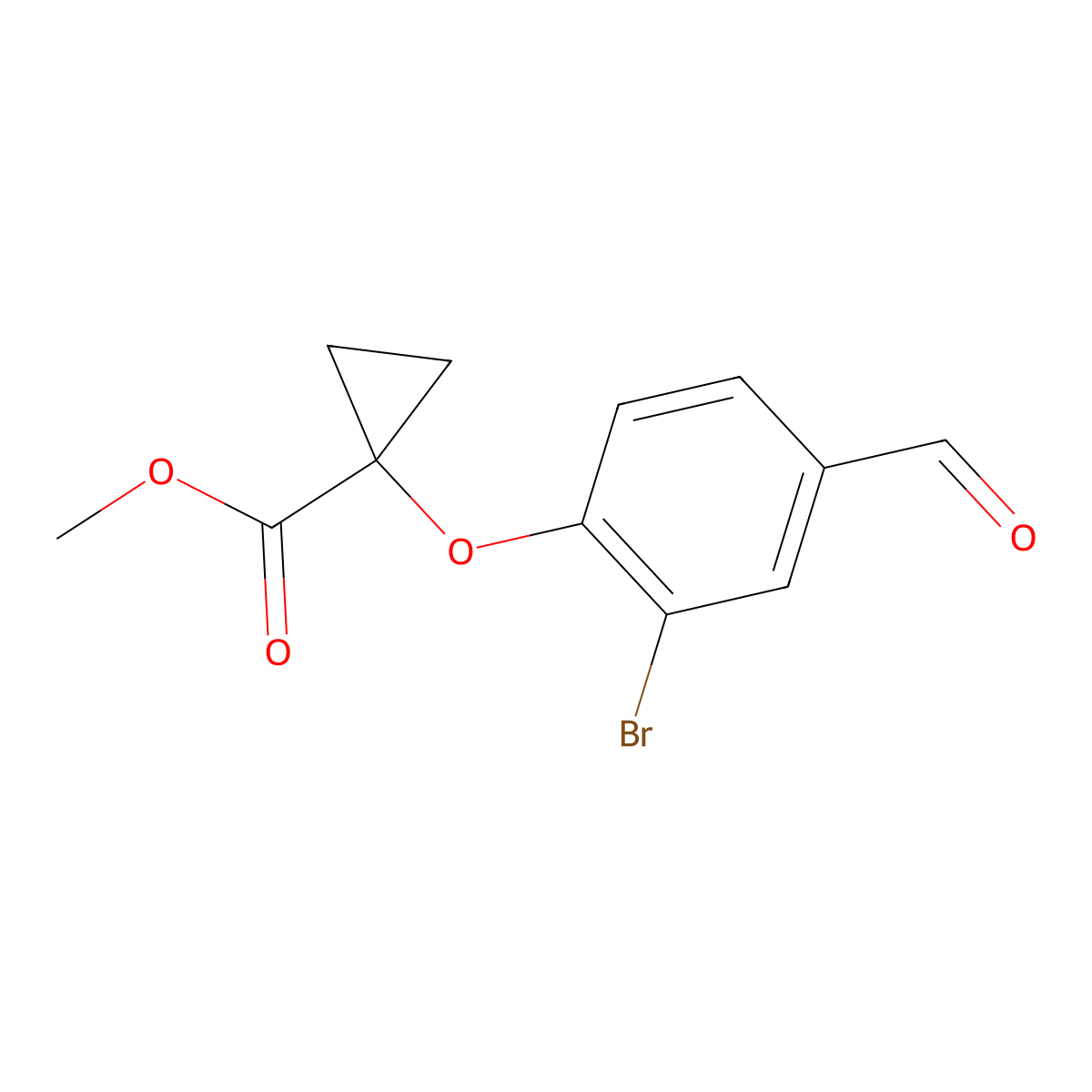 Methyl 1-(2-bromo-4-formylphenoxy)cyclopropanecarboxylate molecular structure, CAS 1399653-64-5