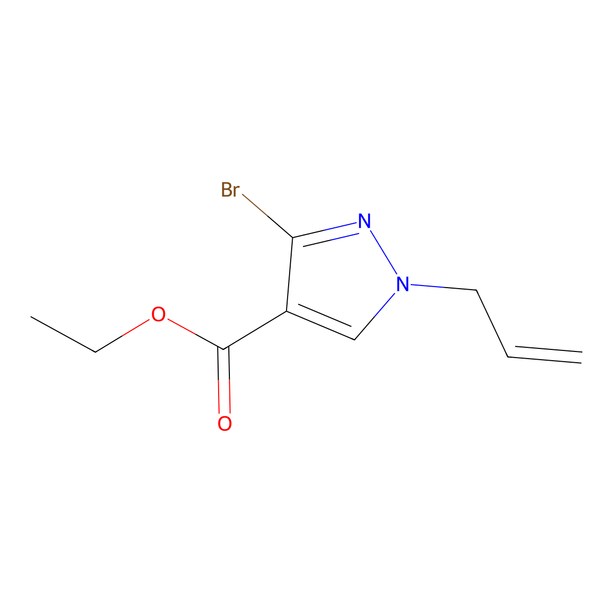 Ethyl 1-allyl-3-bromo-1H-pyrazole-4-carboxylate molecular structure, CAS 1399653-70-3