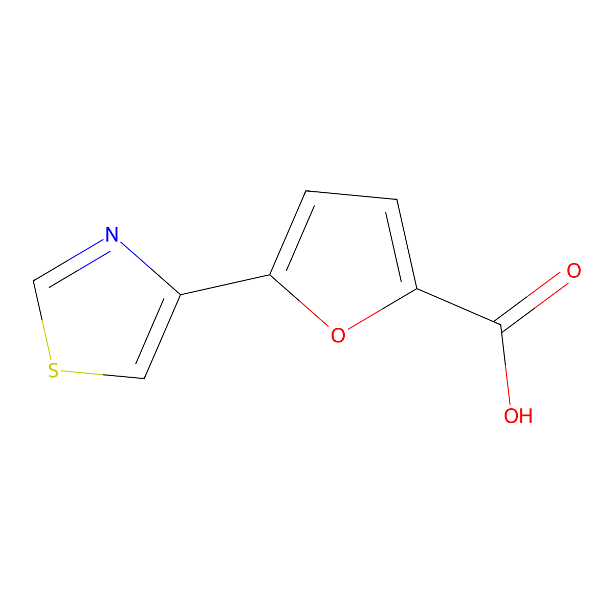 5-(Thiazol-4-yl)furan-2-carboxylic acid molecular structure, CAS 1399653-76-9
