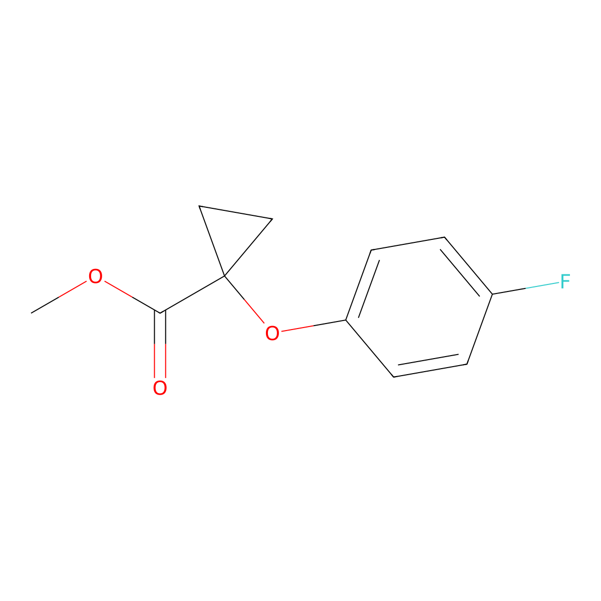 Methyl 1-(4-fluorophenoxy)cyclopropanecarboxylate molecular structure, CAS 1399653-98-5