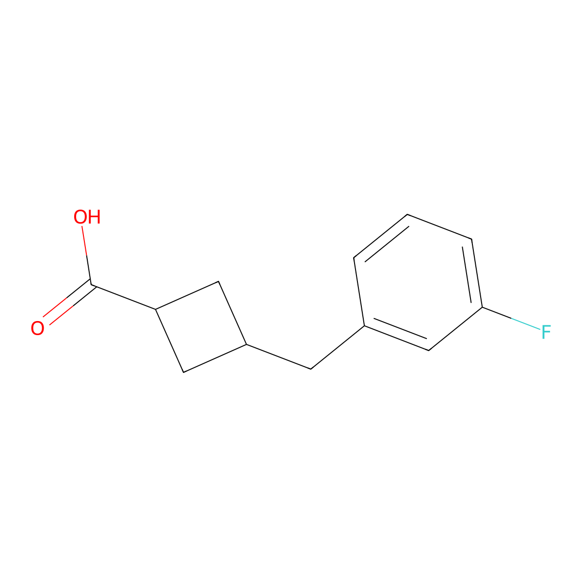 3-(3-Fluorobenzyl)cyclobutanecarboxylic acid molecular structure, CAS 1399654-17-1