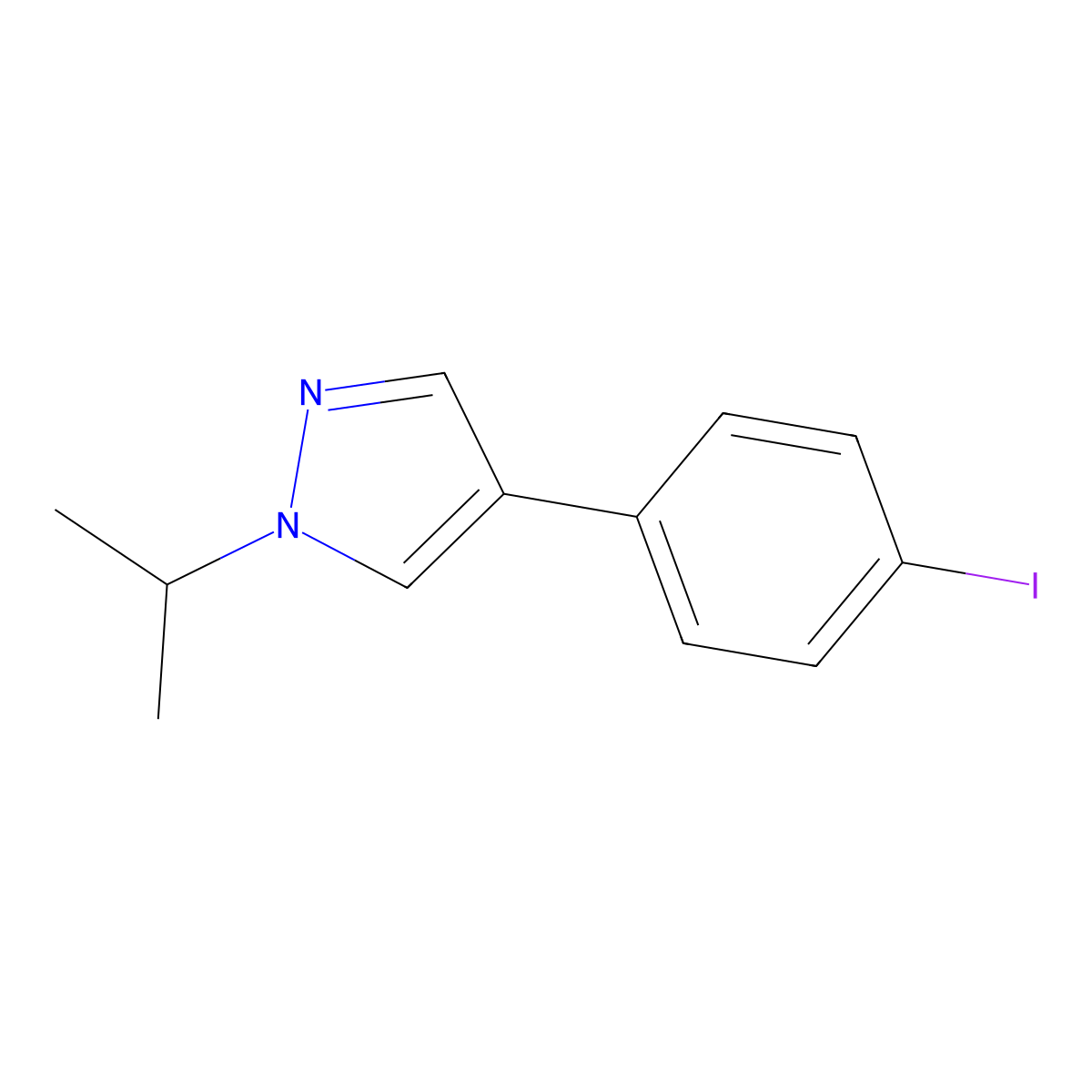 4-(4-Iodophenyl)-1-isopropyl-1H-pyrazole molecular structure, CAS 1399654-52-4