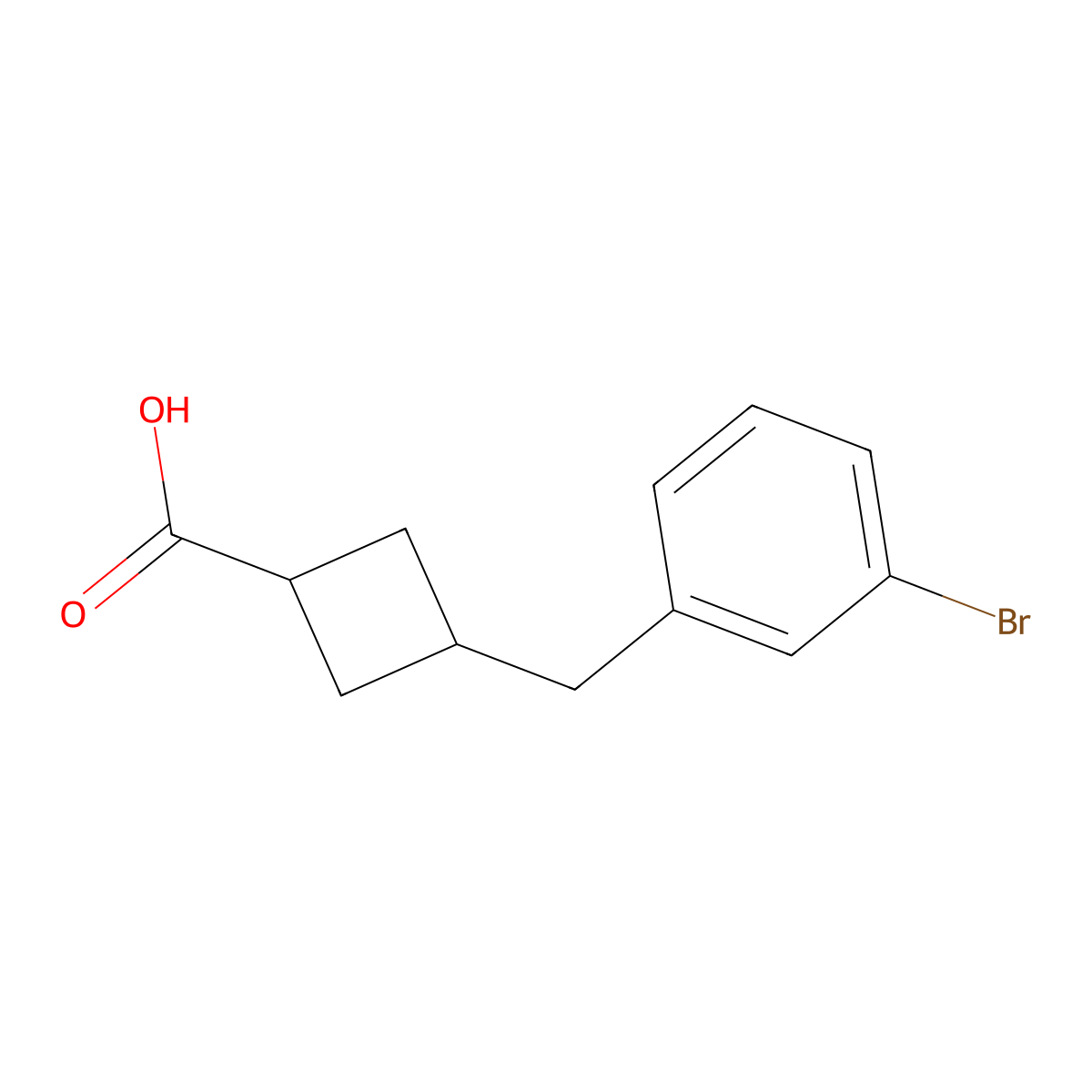 3-(3-Bromobenzyl)cyclobutanecarboxylic acid molecular structure, CAS 1399654-65-9