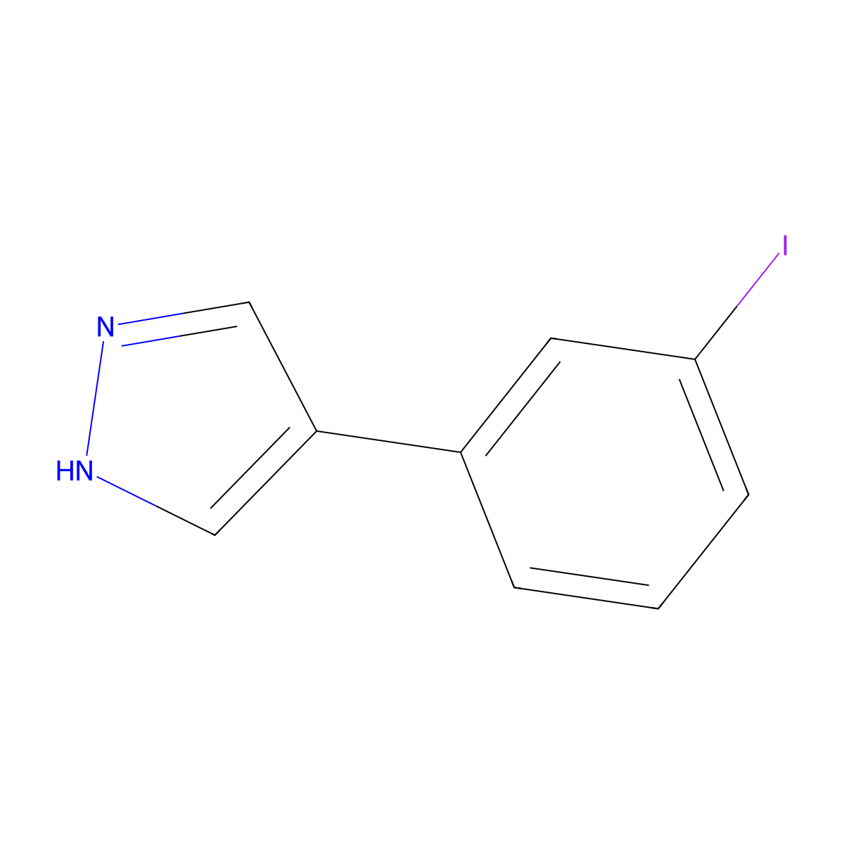 4-(3-Iodophenyl)-1H-pyrazole molecular structure, CAS 1399654-75-1