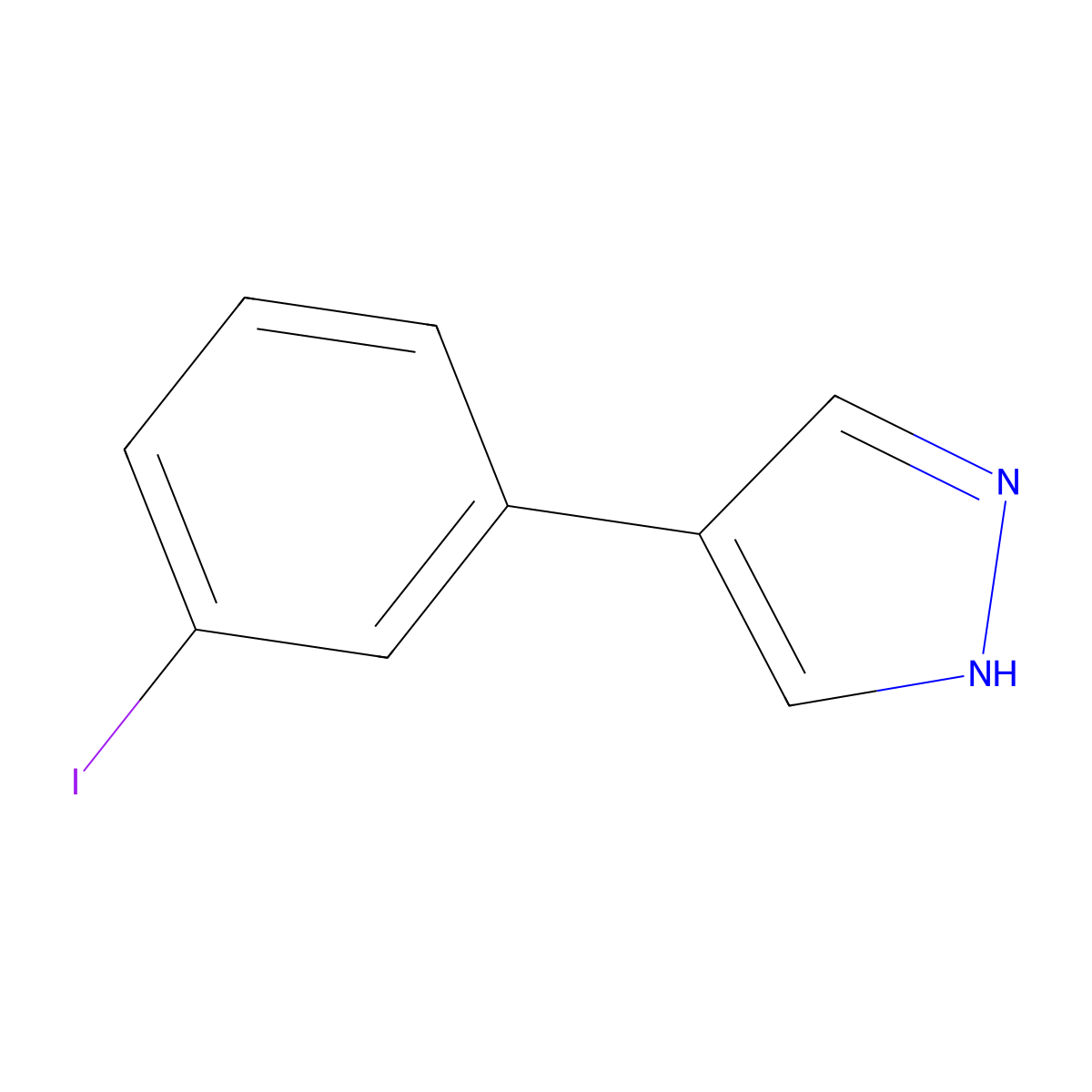 4-(3-Iodophenyl)-1H-pyrazole molecular structure, CAS 1399654-75-1