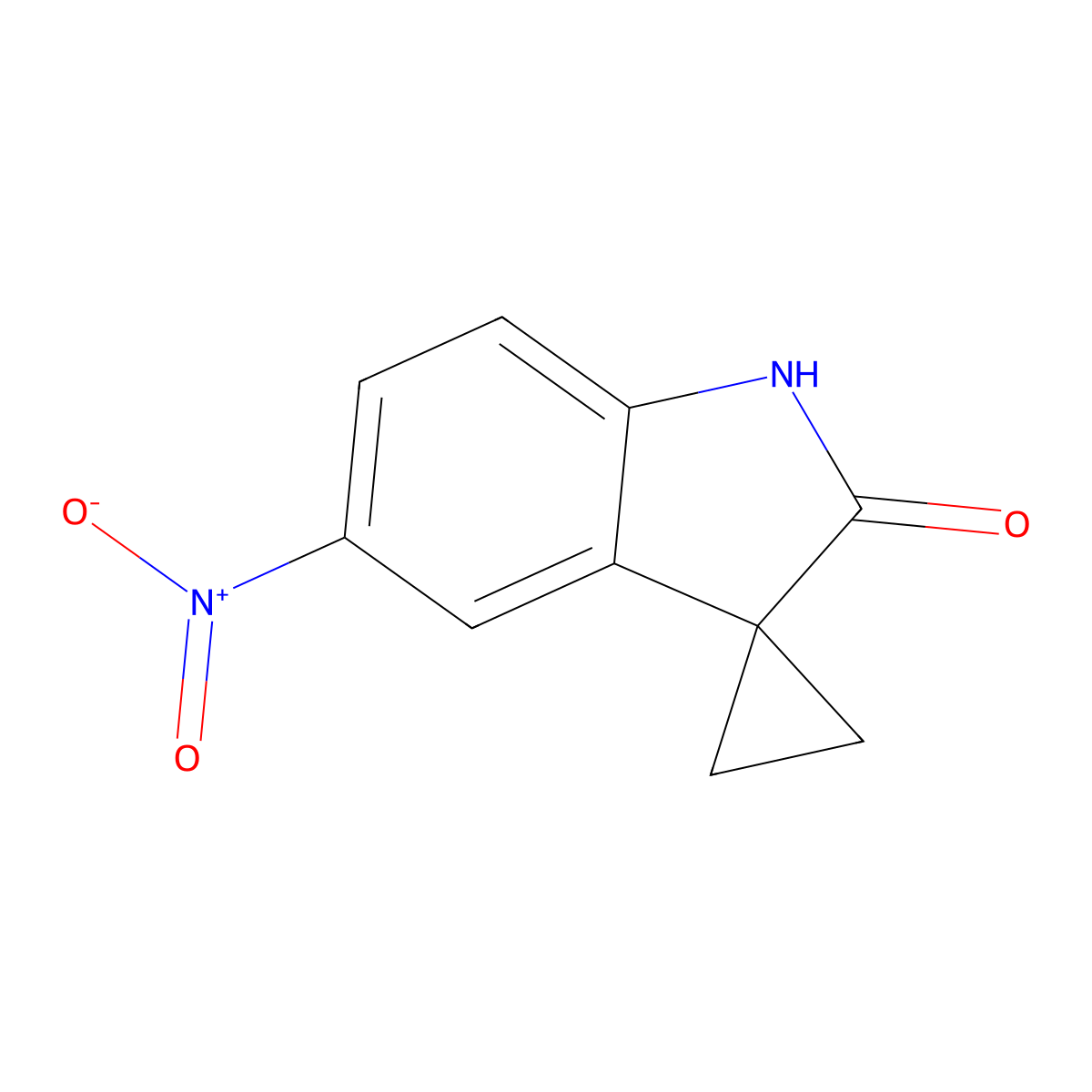 5'-Nitro-1',2'-dihydrospiro[cyclopropane-1,3'-indole]-2'-one molecular structure, CAS 1399654-82-0