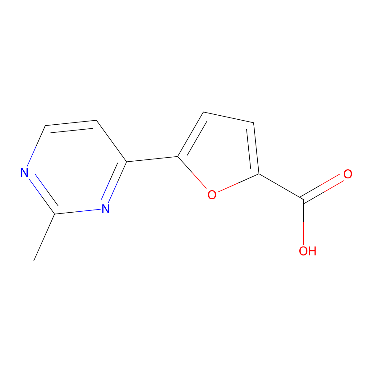 5-(2-Methylpyrimidin-4-yl)furan-2-carboxylic acid molecular structure, CAS 1399655-00-5