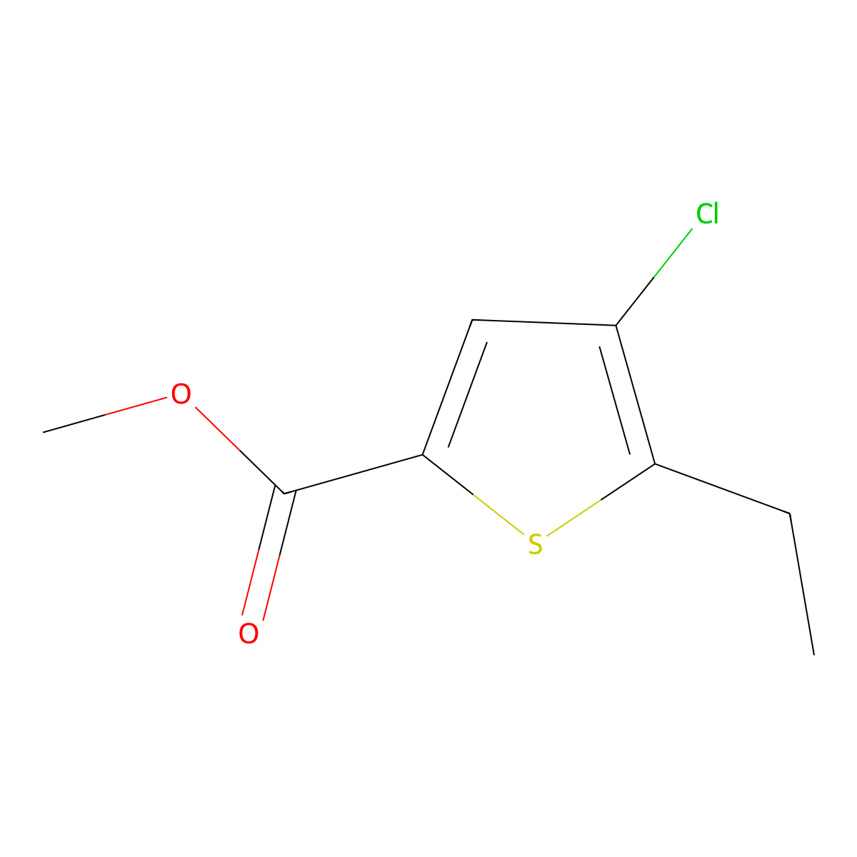 Methyl 4-chloro-5-ethylthiophene-2-carboxylate molecular structure, CAS 1399655-29-8