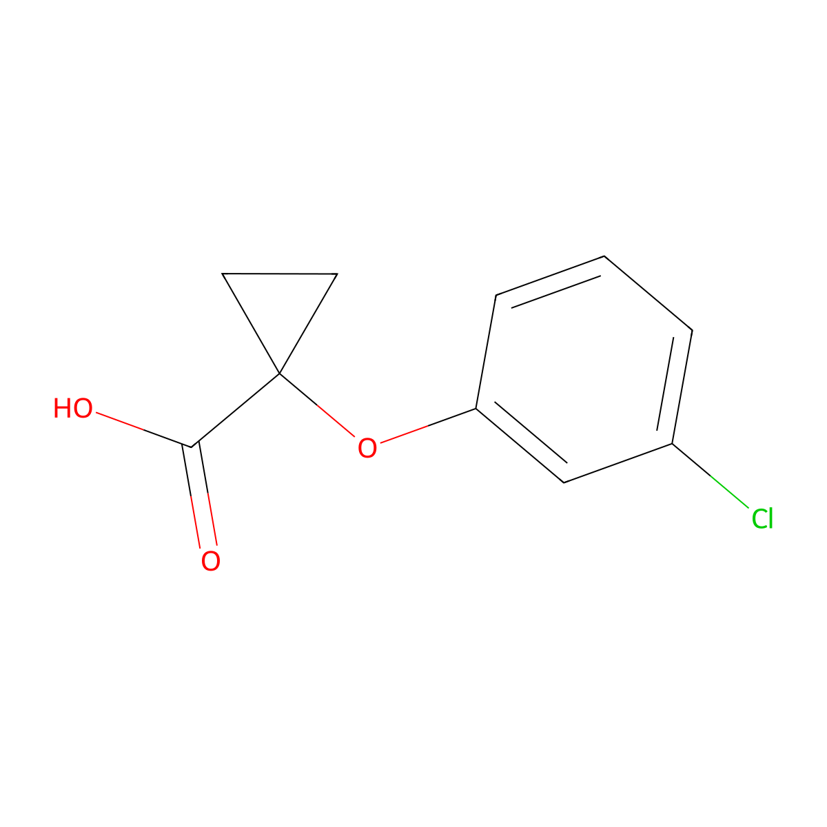 1-(3-Chlorophenoxy)cyclopropane-1-carboxylic acid molecular structure, CAS 1399655-92-5