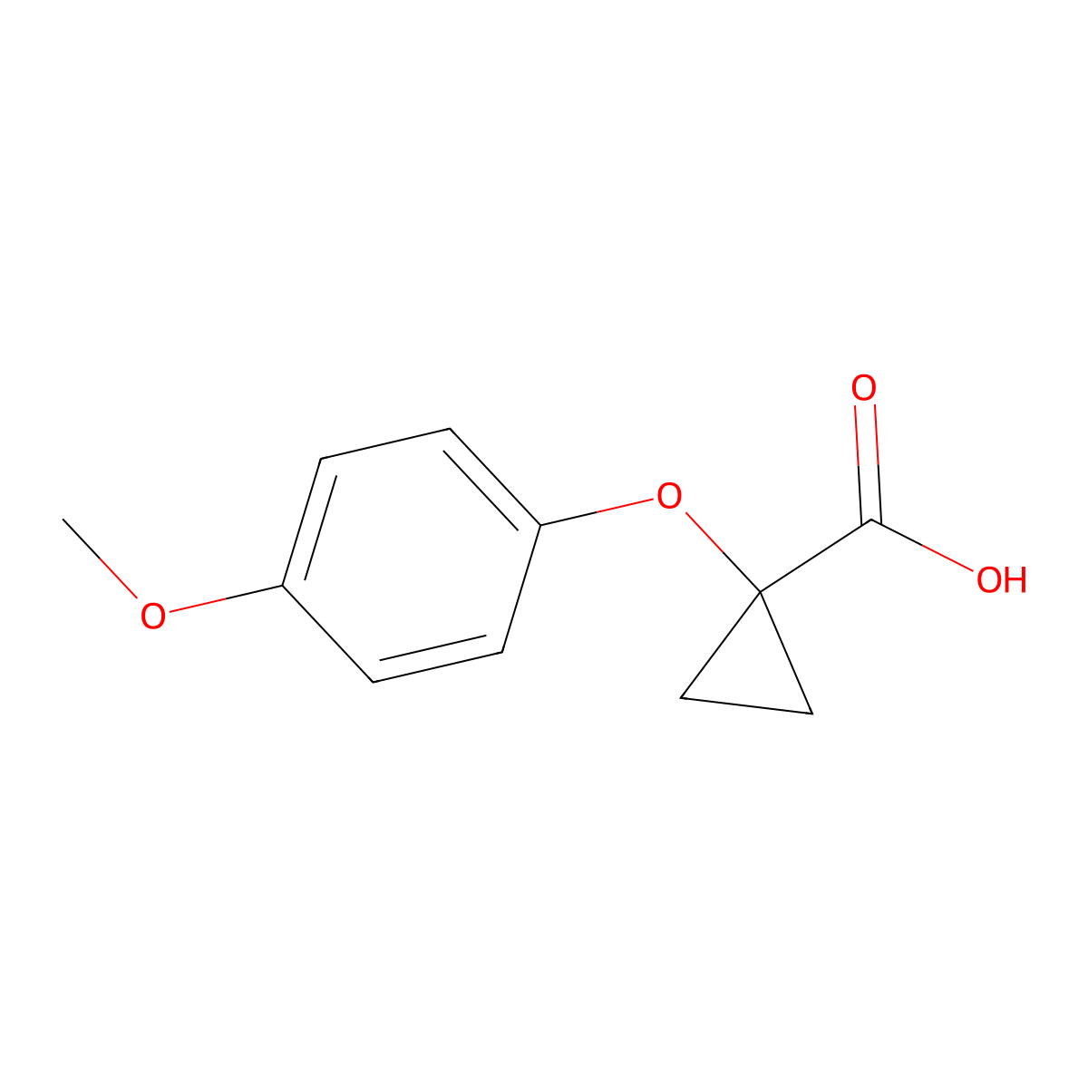 Cyclopropanecarboxylic acid, 1-(4-methoxyphenoxy)- molecular structure, CAS 1399656-10-0
