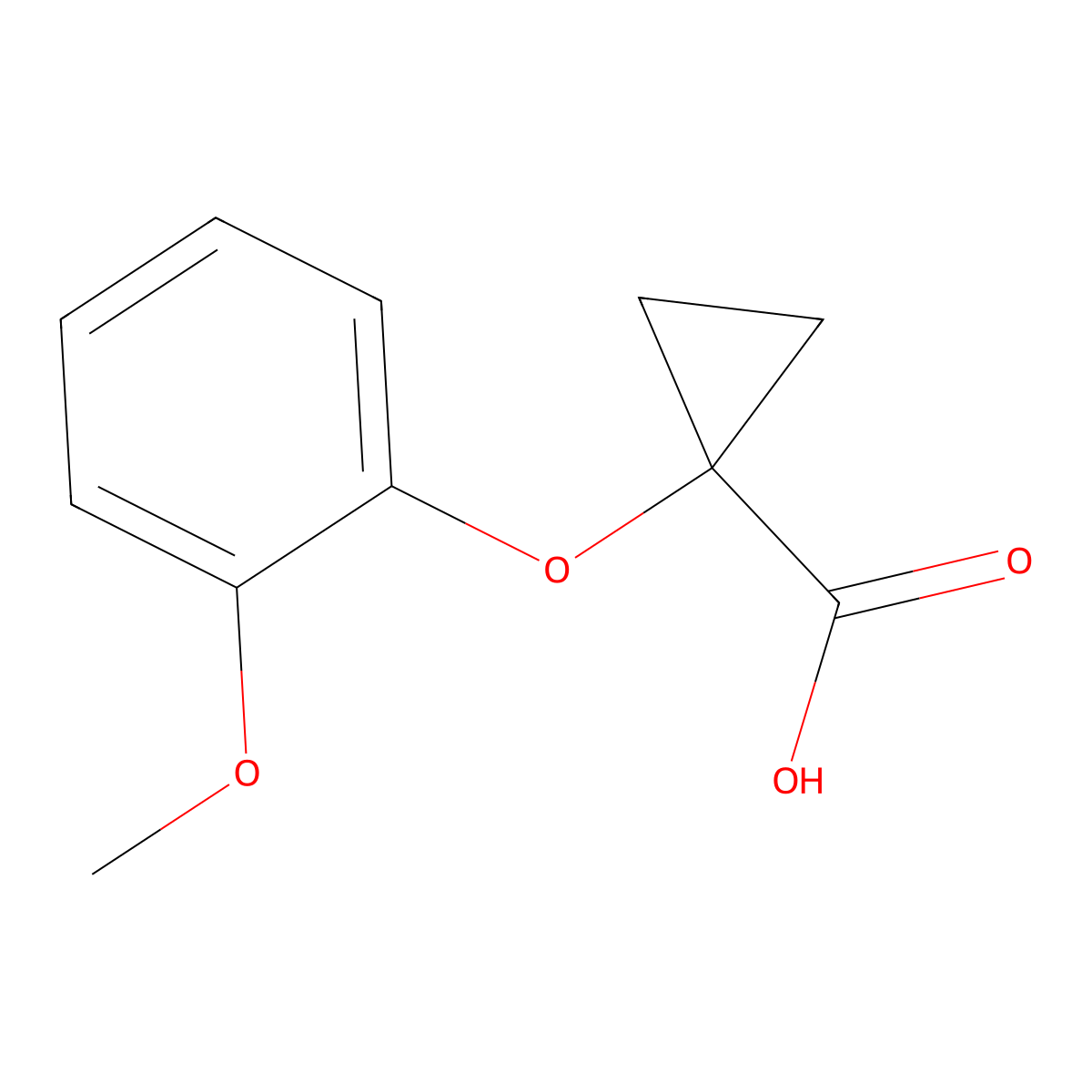 1-(2-Methoxyphenoxy)cyclopropanecarboxylic acid molecular structure, CAS 1399656-14-4