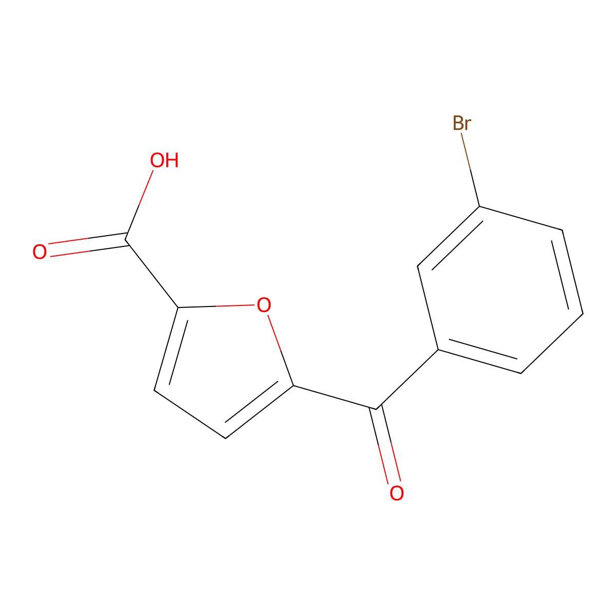 5-(3-Bromobenzoyl)furan-2-carboxylic acid molecular structure, CAS 1399656-64-4