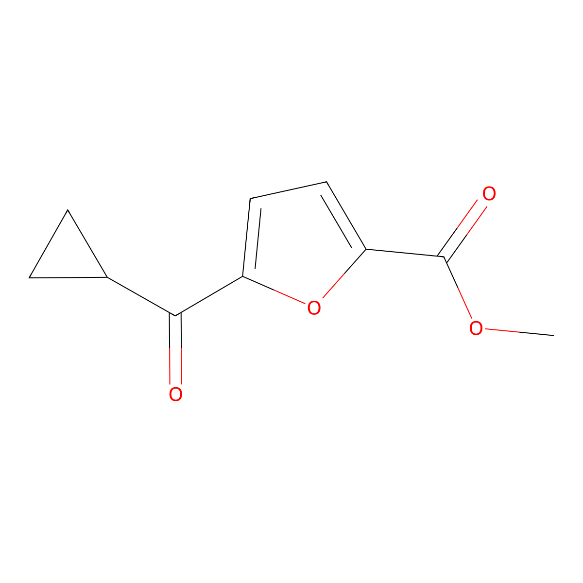 Methyl 5-(cyclopropanecarbonyl)furan-2-carboxylate molecular structure, CAS 1399656-66-6