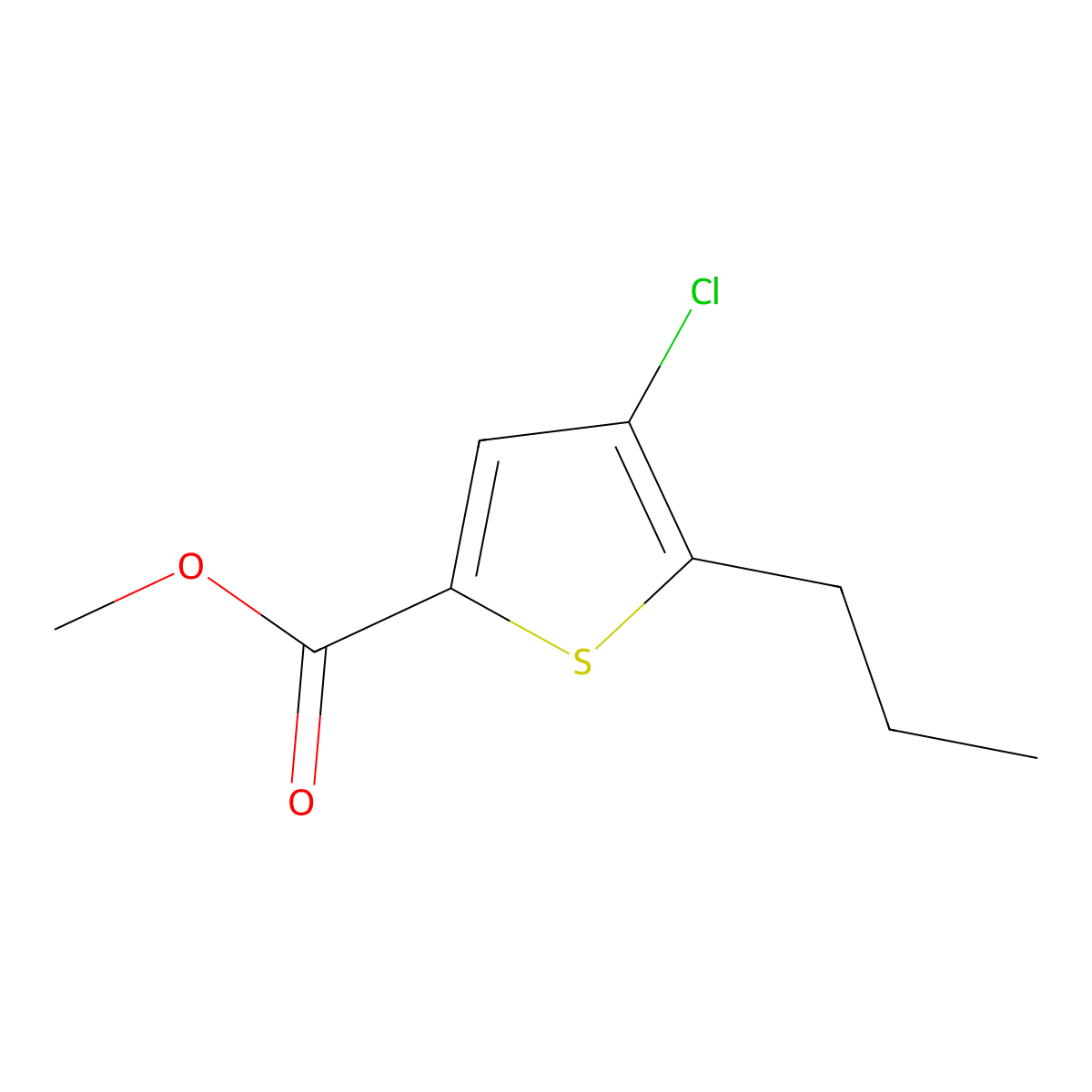 Methyl 4-chloro-5-propylthiophene-2-carboxylate molecular structure, CAS 1399656-69-9