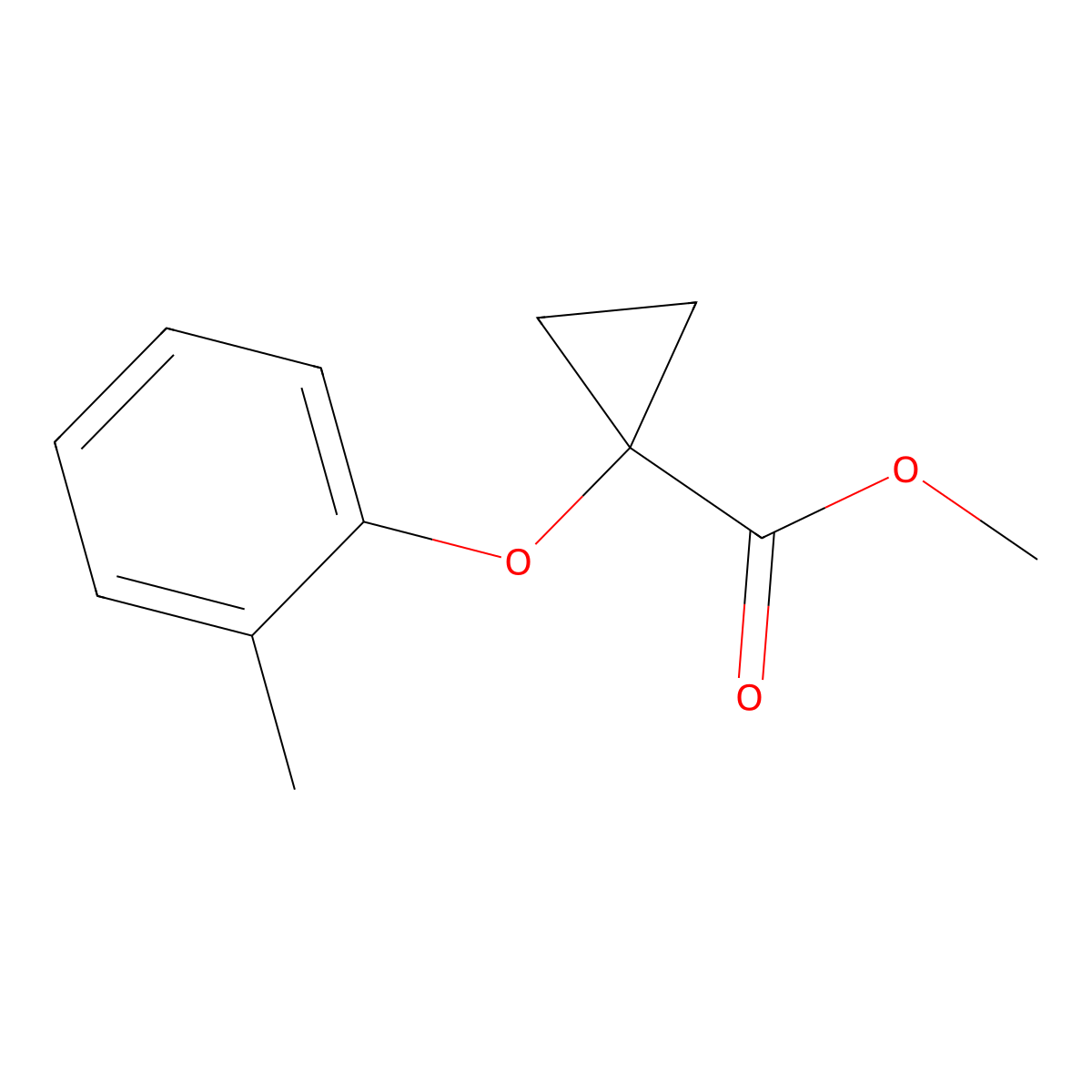 Cyclopropanecarboxylic acid, 1-(2-methylphenoxy)-, methyl ester molecular structure, CAS 1399657-10-3