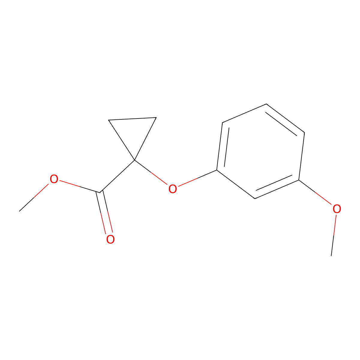 1-(3-Methoxy-phenoxy)-cyclopropanecarboxylic acid methyl ester molecular structure, CAS 1399657-20-5