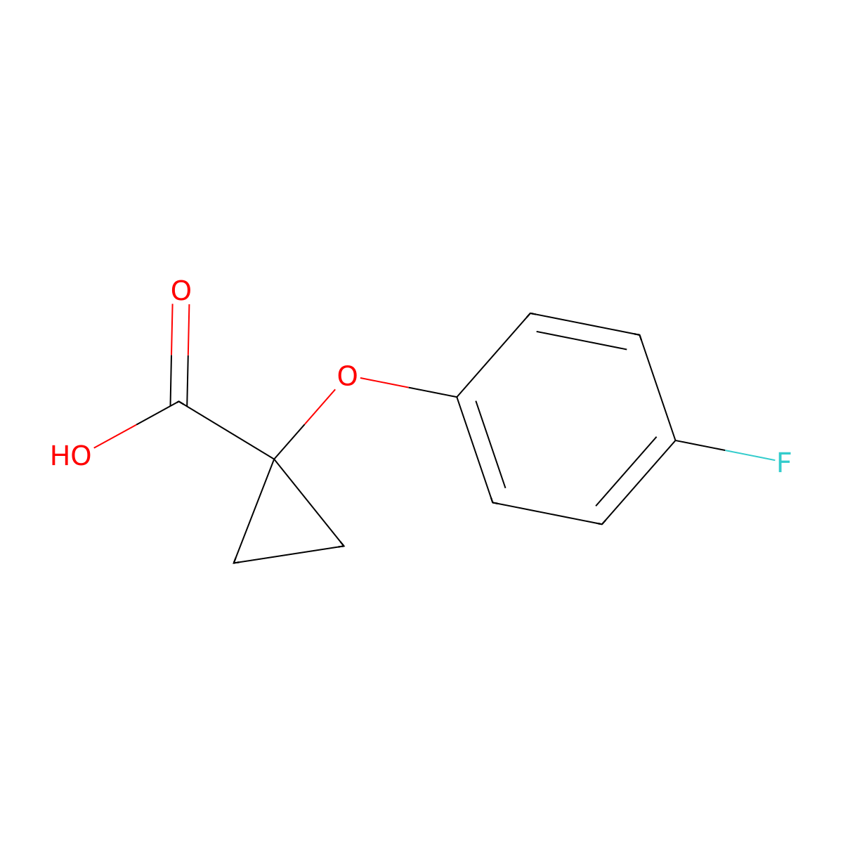 1-(4-Fluorophenoxy)cyclopropane-1-carboxylic acid molecular structure, CAS 1399657-46-5
