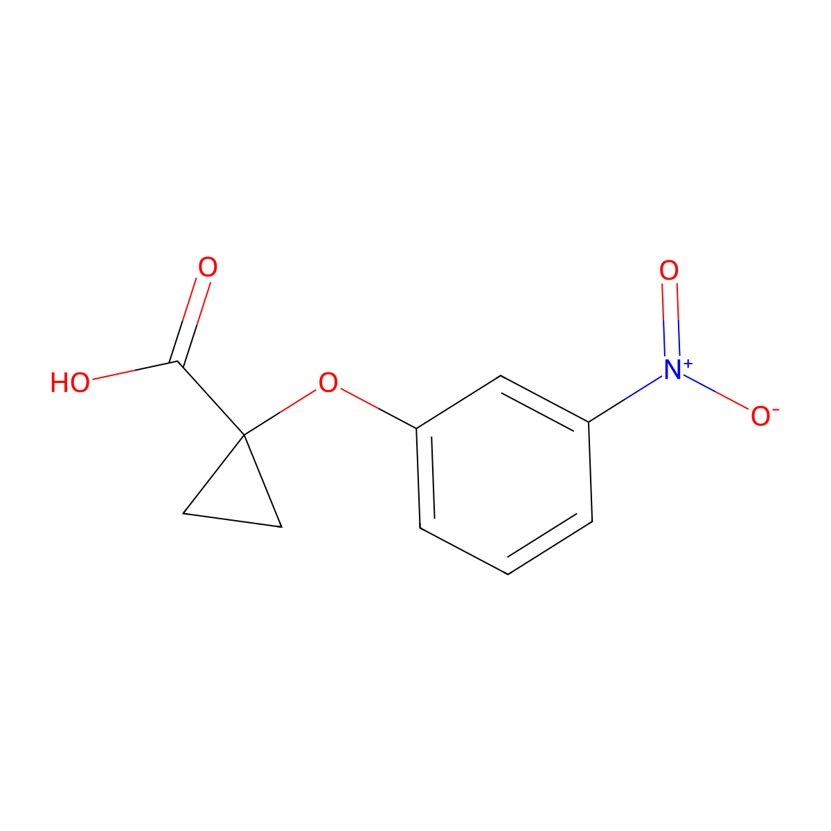 1-(3-Nitro-phenoxy)-cyclopropanecarboxylic acid molecular structure, CAS 1399658-31-1