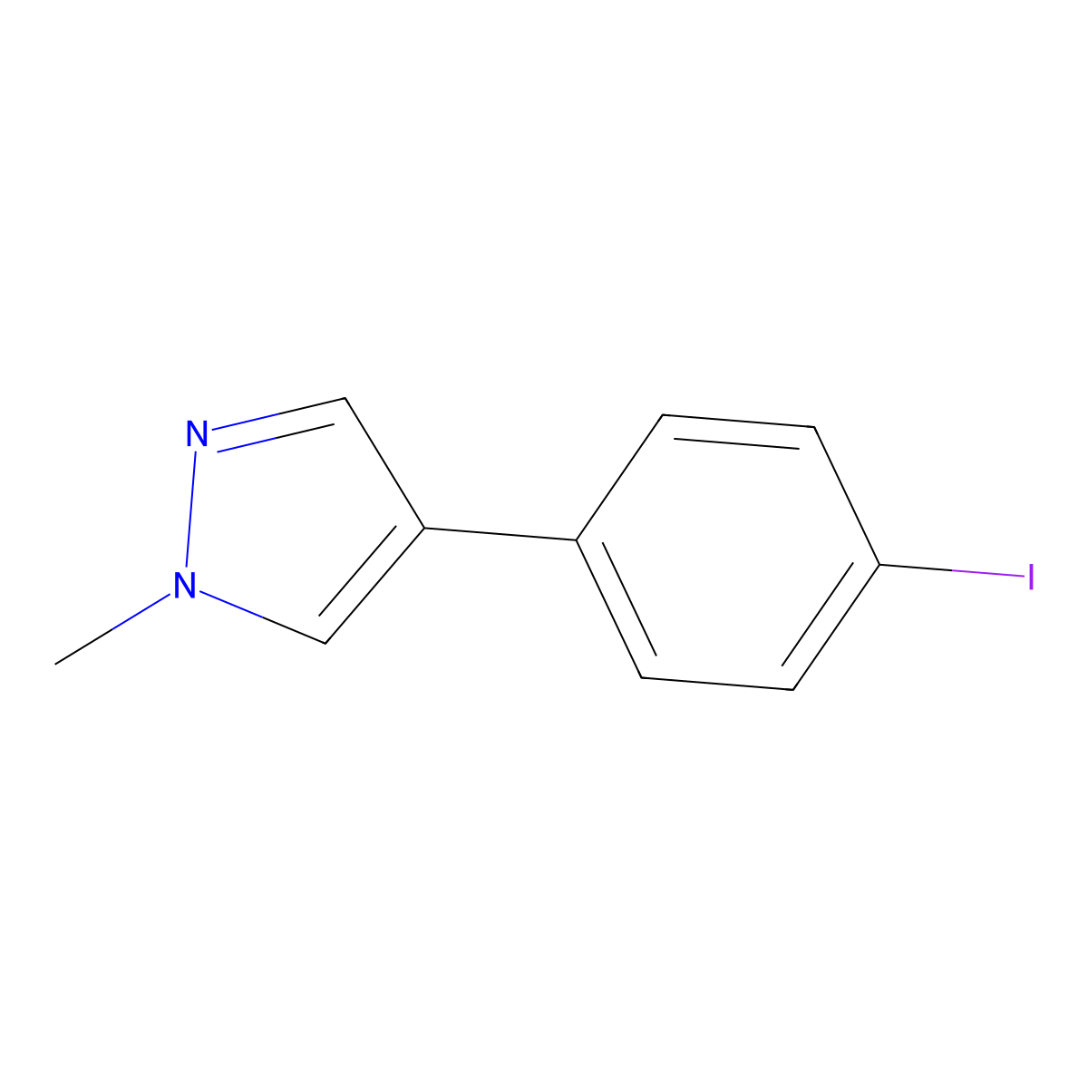 4-(4-Iodophenyl)-1-methyl-1H-pyrazole molecular structure, CAS 1399658-35-5