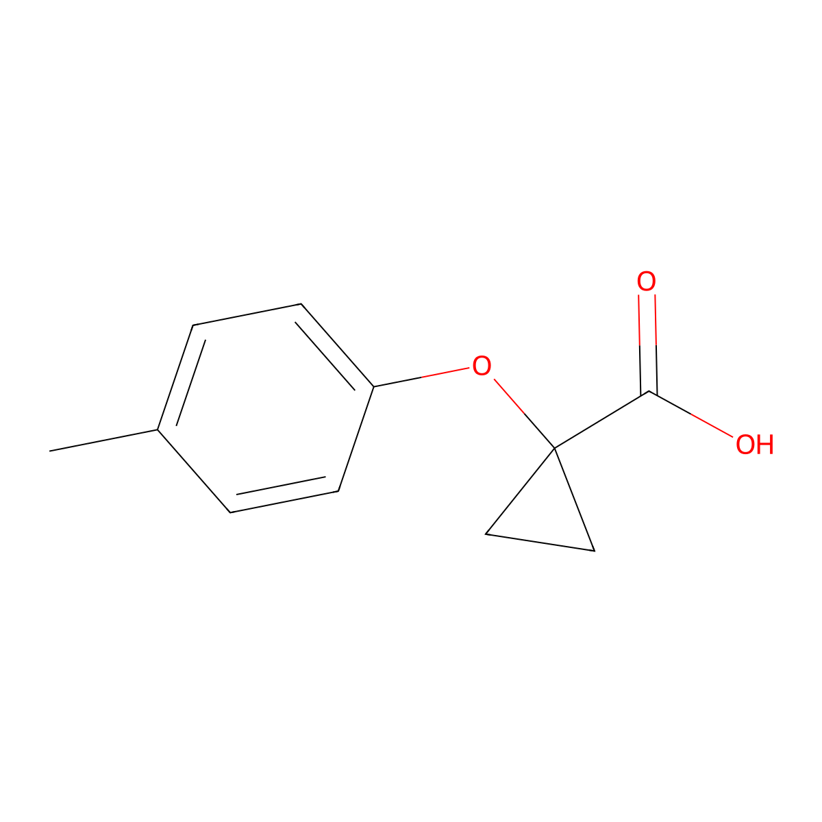 1-(p-Tolyloxy)cyclopropane-1-carboxylic acid molecular structure, CAS 1399658-38-8